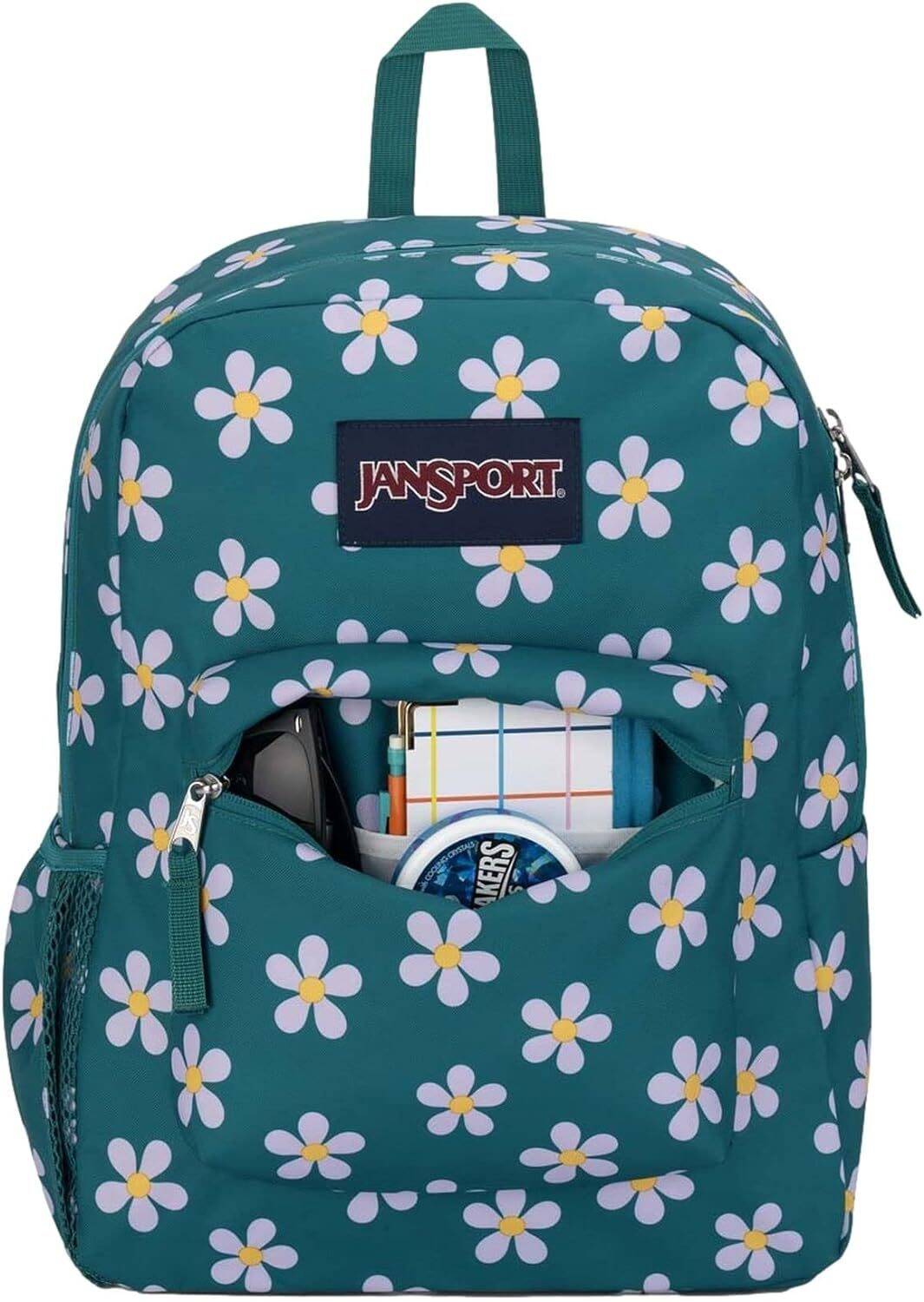 JanSport Cross Town Backpack, 17" x 12.5" x 6" - Simple Bag with 1 Main Compartment, Front Utility Pocket - Premium Class Accessories - Precious Petals - Image 4