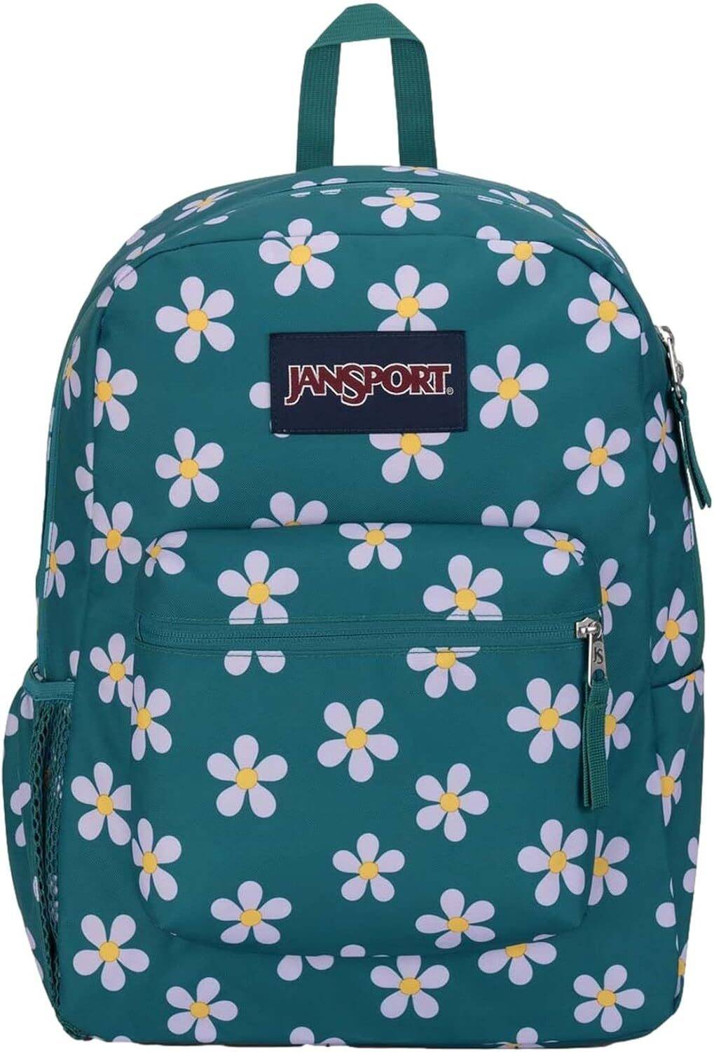 JanSport Cross Town Backpack, 17" x 12.5" x 6" - Simple Bag with 1 Main Compartment, Front Utility Pocket - Premium Class Accessories - Precious Petals