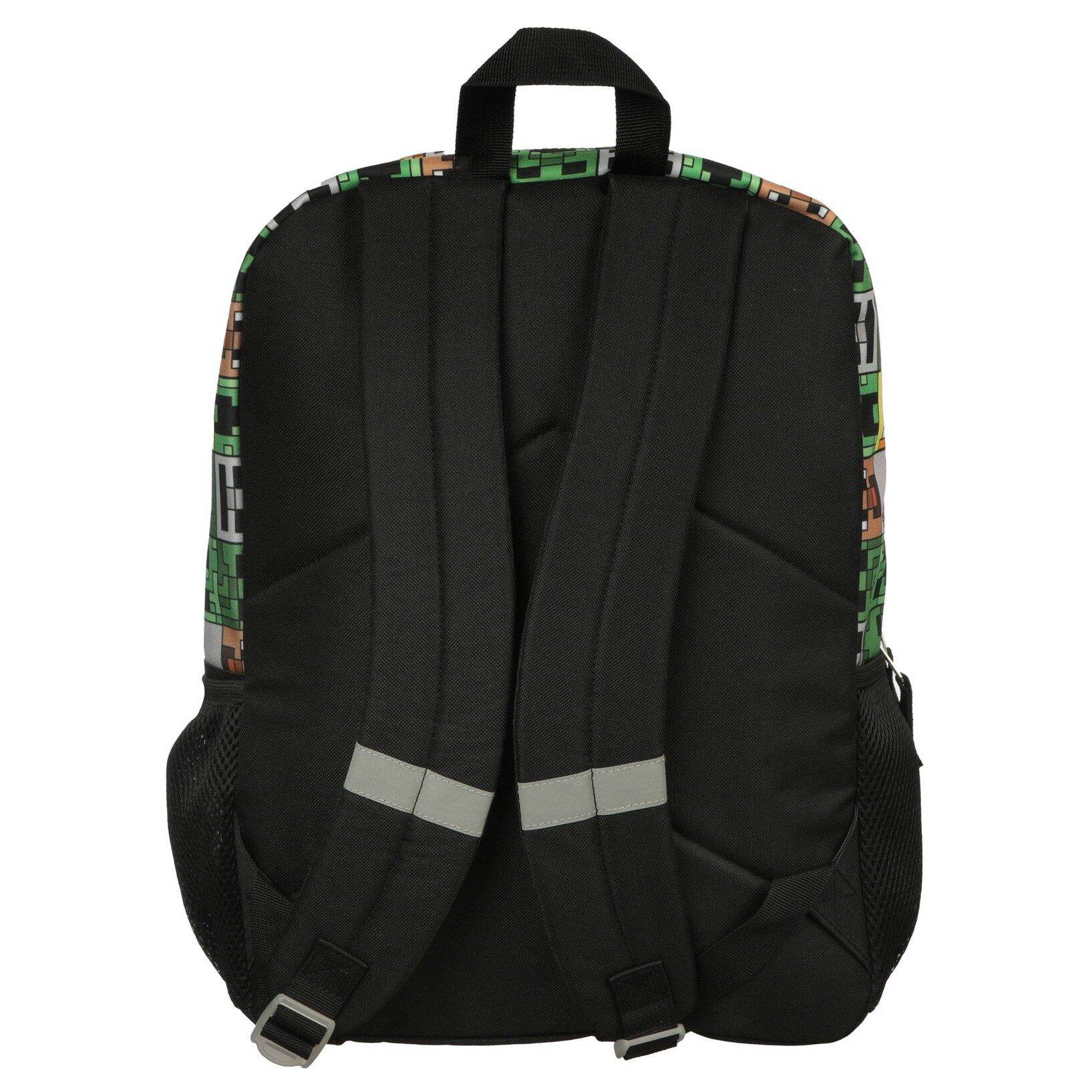 Kids' Minecraft 16" Backpack with Big Face Creeper - Black - Image 3
