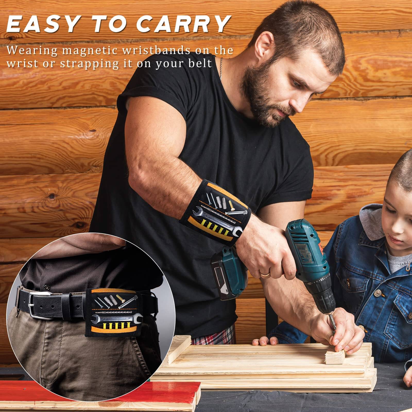 4 Pcs Magnetic Wristband Tool Belt - Image 3