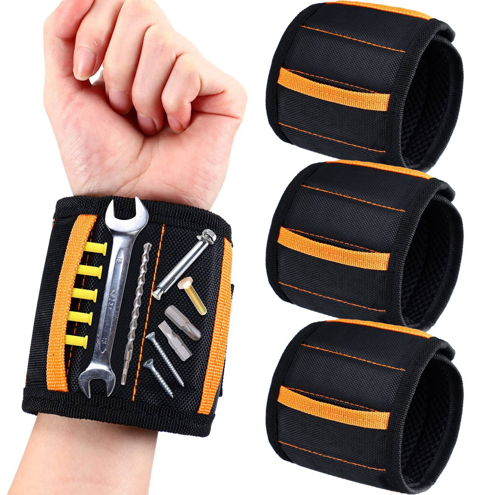 4 Pcs Magnetic Wristband Tool Belt
