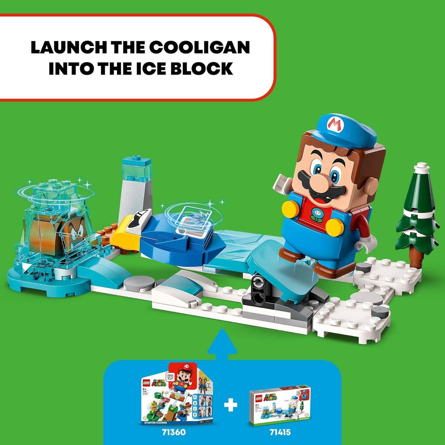 LEGO Super Mario Ice Mario Suit and Frozen World Expansion Set 71415, Collectible Buildable Game with Figure Costume plus Cooligan and Goomba Enemy Figures - Image 4
