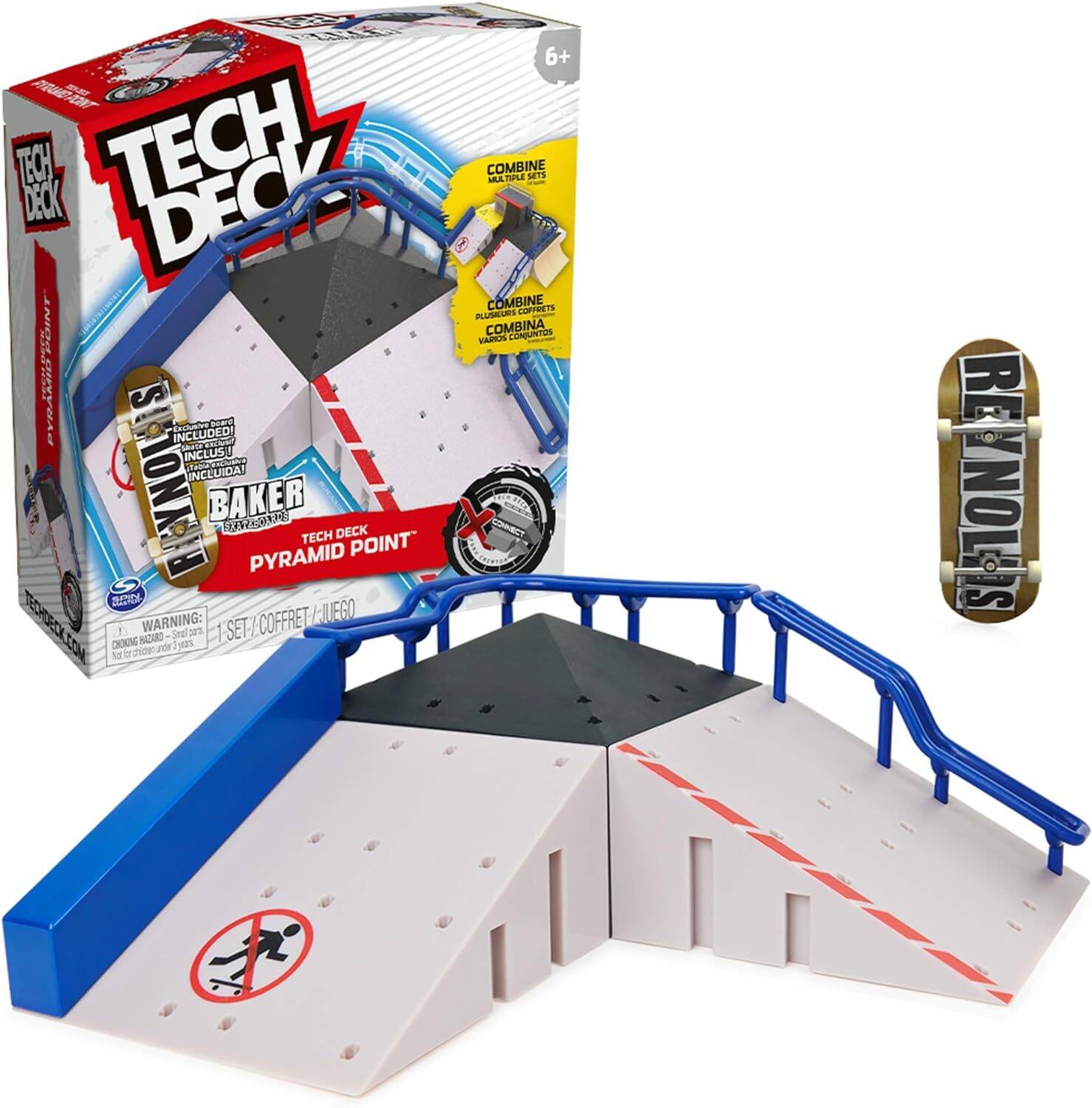 Tech Deck, Pyramid Point, X-Connect Park Creator, Customizable and Buildable Ramp Set with Exclusive Fingerboard, Kids Toy for Boys and Girls Ages 6 and up