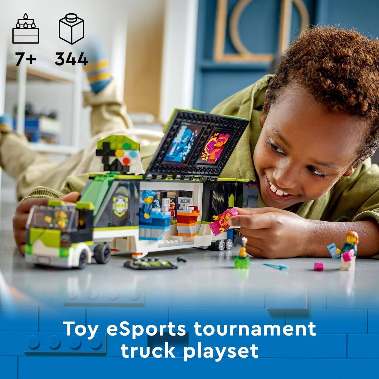 LEGO City Gaming Tournament Truck 60388, Gamer Gifts for Girls, Boys, and Kids, Esports Vehicle Toy Set for Video Game Fans, Featuring 3 Minifigures, Toy Computers and Stadium Screens, Ages 7+ - Image 2