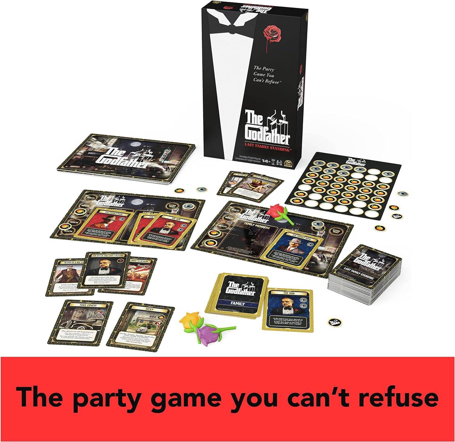 The Godfather, Last Family Standing Board Game Italian Film Fun Family Party Game Scary Movie Multiplayer Card Game, for Adults and Kids Ages 14 and up - Image 4
