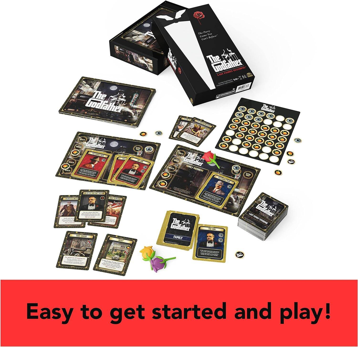 The Godfather, Last Family Standing Board Game Italian Film Fun Family Party Game Scary Movie Multiplayer Card Game, for Adults and Kids Ages 14 and up - Image 2