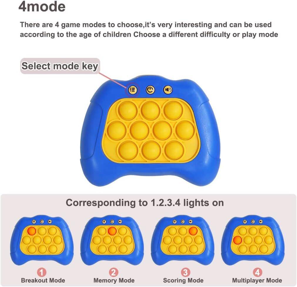 AIPINQI Pop Game Light Up Fidget Toy, Quick Push Game, Whack a Mole Game, Decompression Breakthrough Puzzle Pop Game Machine, Multiple Game Modes Toy for 3+ Years - Image 3