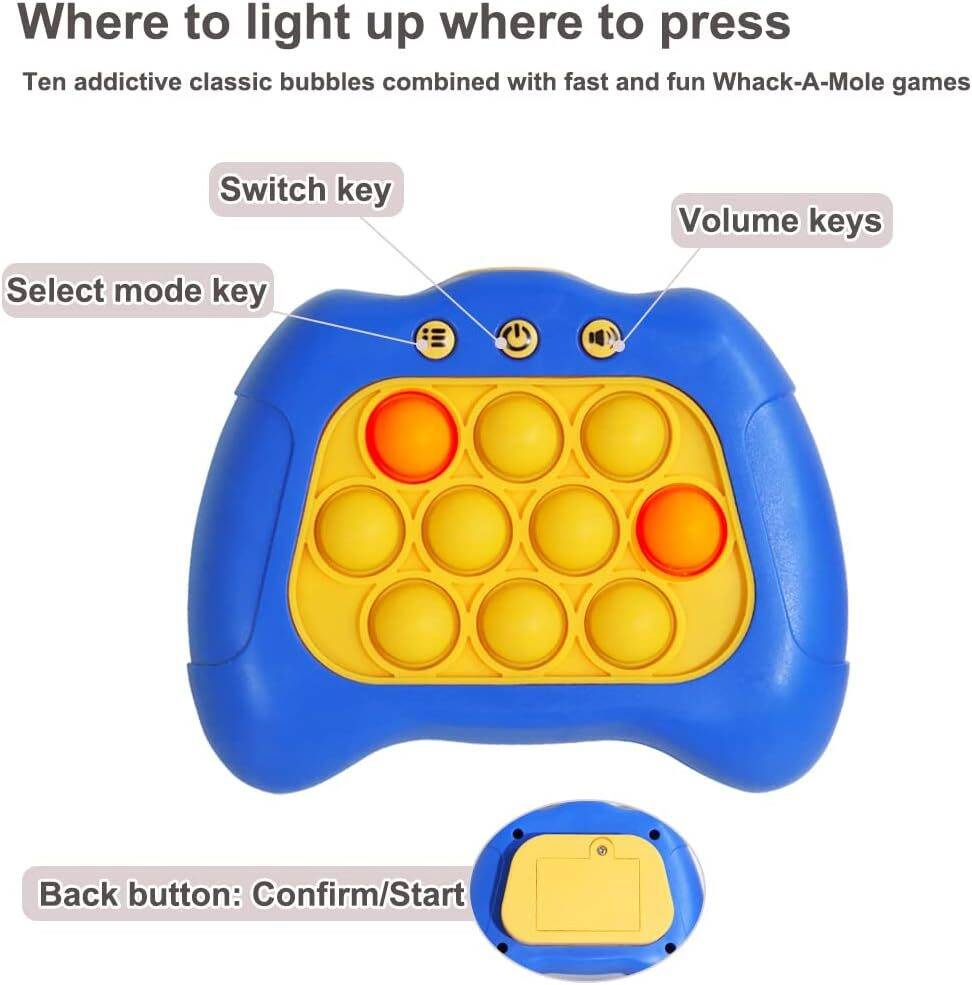 AIPINQI Pop Game Light Up Fidget Toy, Quick Push Game, Whack a Mole Game, Decompression Breakthrough Puzzle Pop Game Machine, Multiple Game Modes Toy for 3+ Years - Image 2