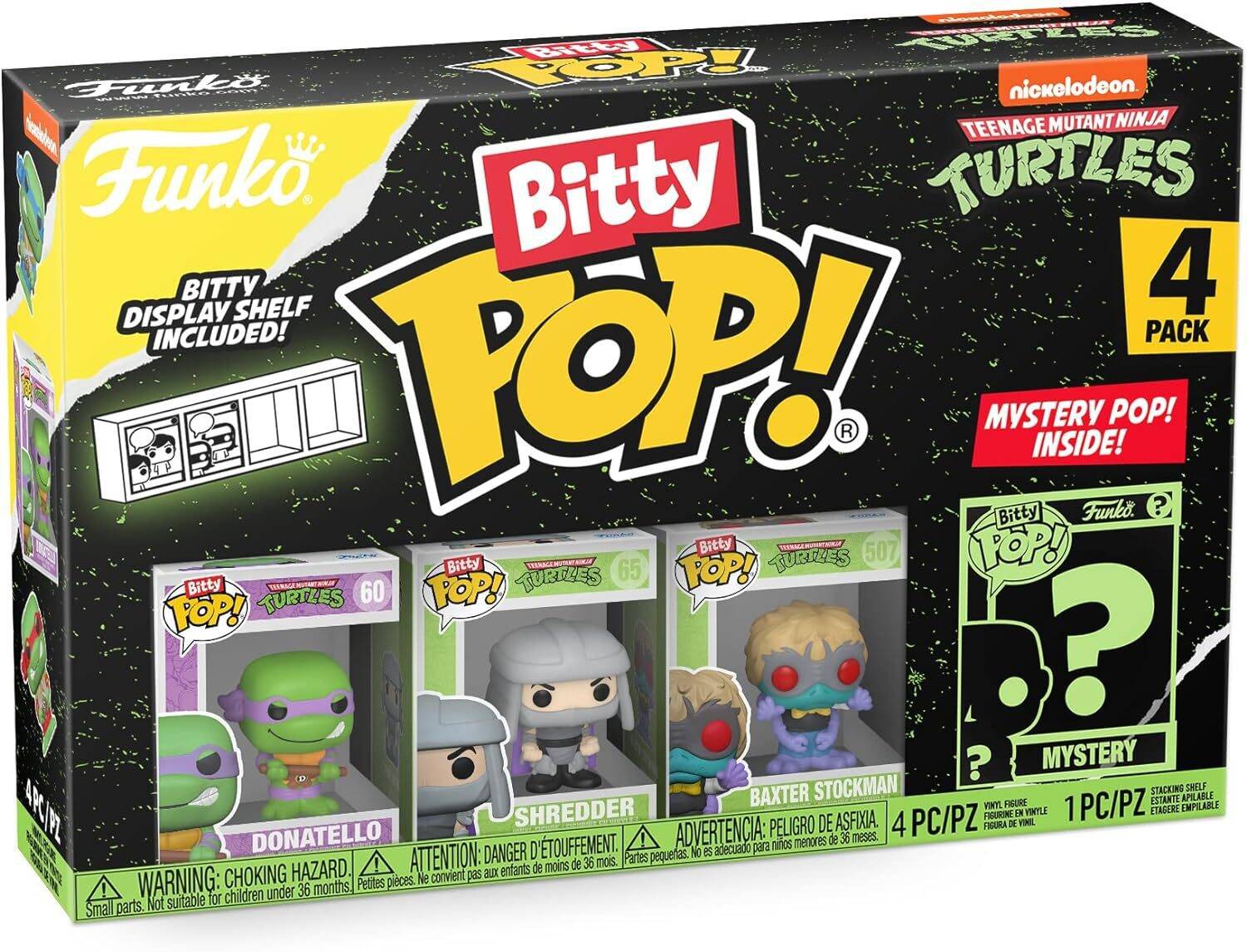 Funko Bitty Pop! Teenage Mutant Ninja Turtles Mini Collectible Toys 4-Pack - Donatello, Shredder, Baxter Stockman & Mystery Chase Figure (Styles May Vary) - Image 2