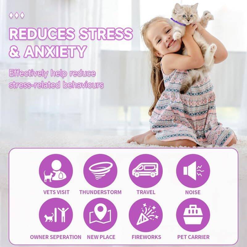 4-Pack Adjustable Calming Collar for Cats, 60-Day Relief - Image 6