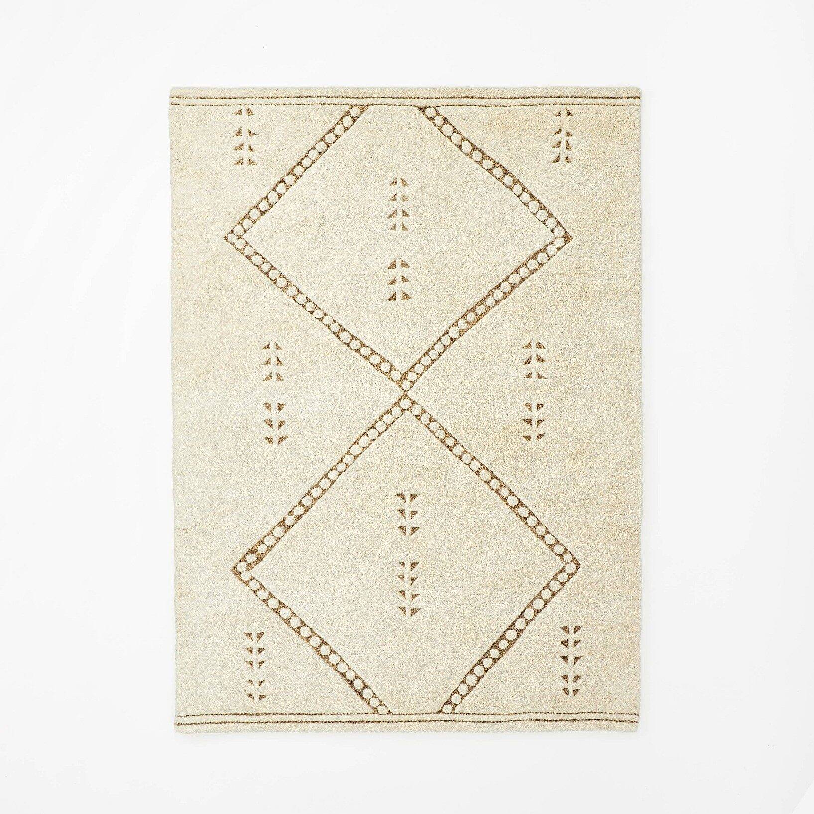 Cedar Hills Plush Geo Print Rug Cream - Threshold™ designed with Studio McGee