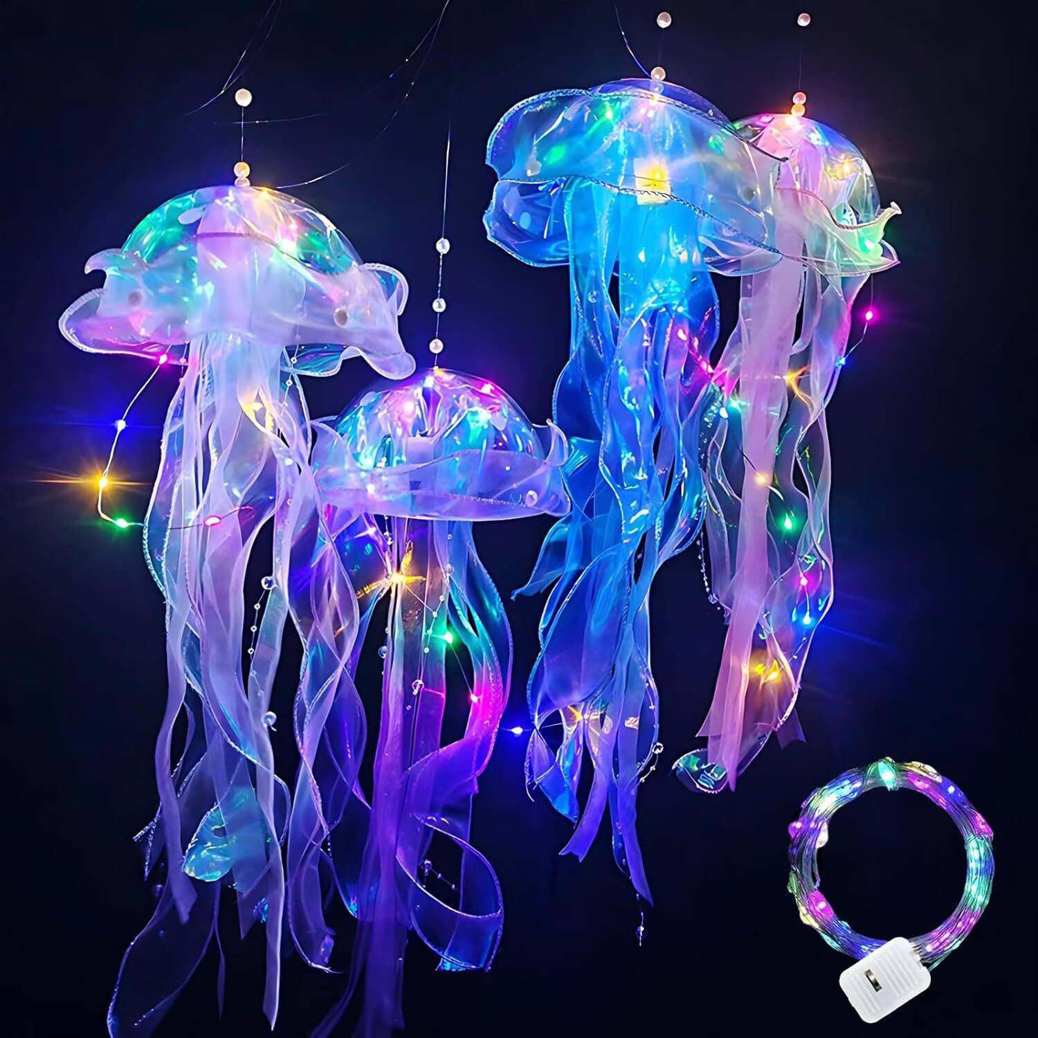 Jellyfish Hanging Lanterns 4 Pcs