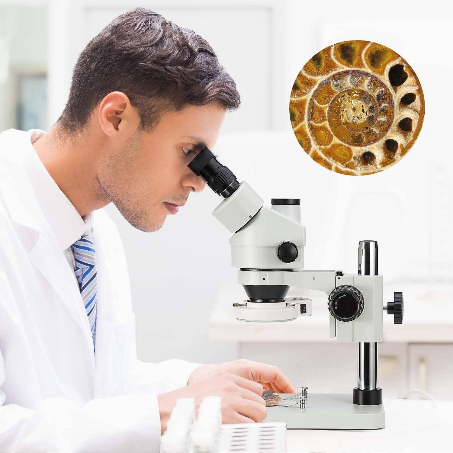 SWIFT Trinocular Stereo Zoom Microscope with 56-Bulb LED Ring Light,3.5X-90X Magnification - Image 7