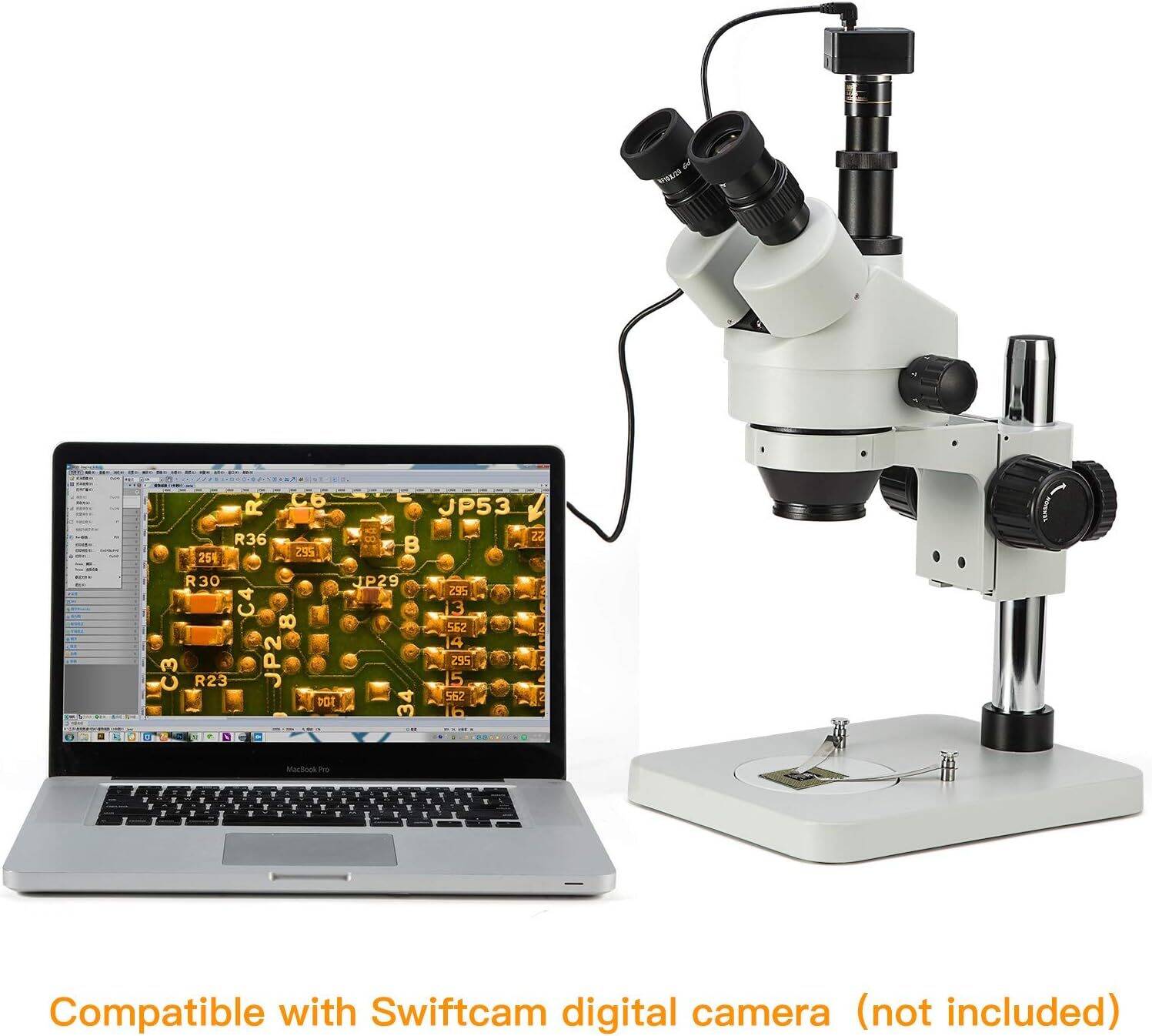 SWIFT Trinocular Stereo Zoom Microscope with 56-Bulb LED Ring Light,3.5X-90X Magnification - Image 5