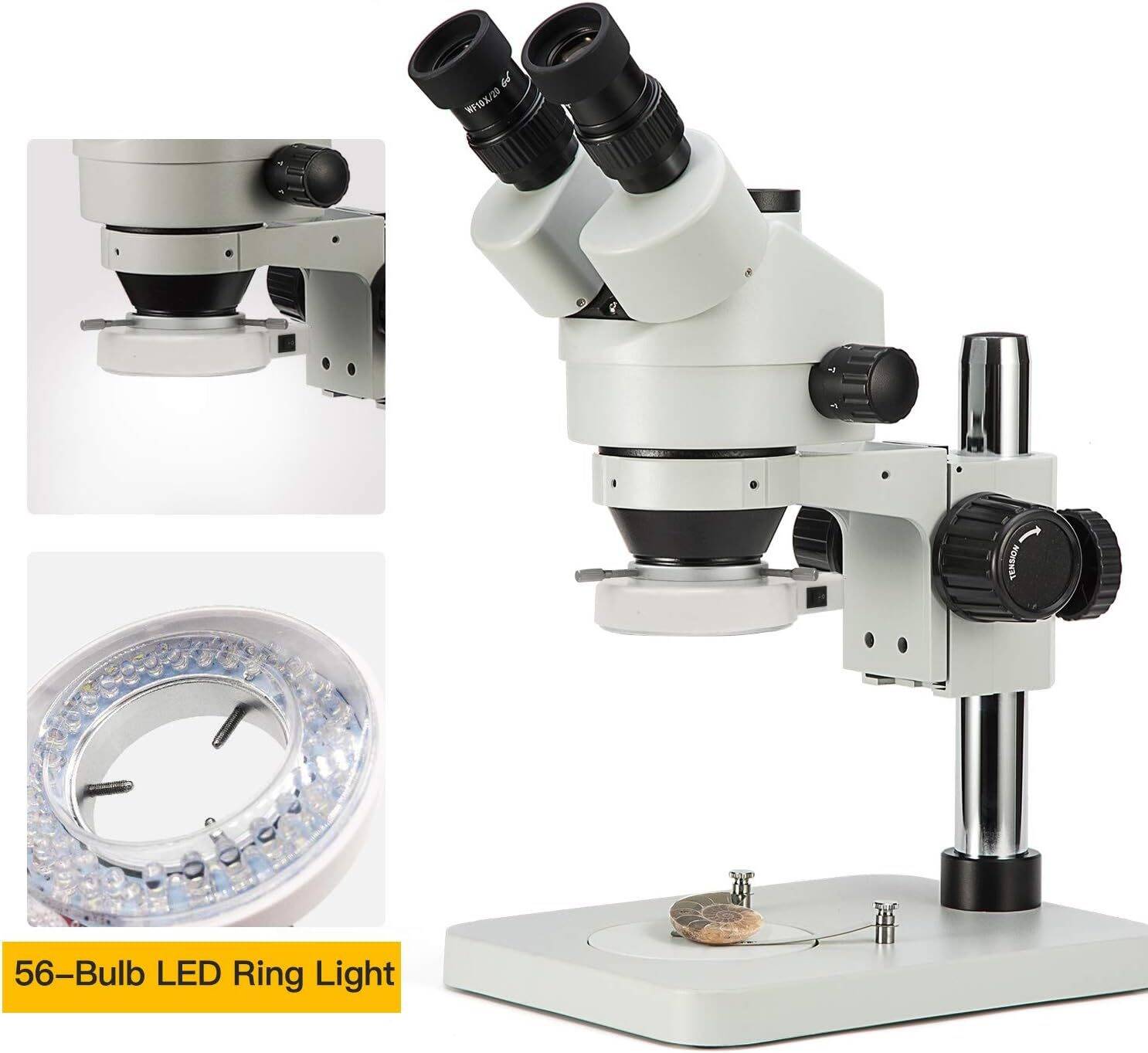 SWIFT Trinocular Stereo Zoom Microscope with 56-Bulb LED Ring Light,3.5X-90X Magnification - Image 4