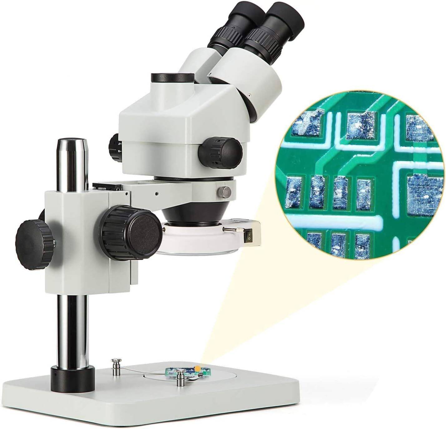 SWIFT Trinocular Stereo Zoom Microscope with 56-Bulb LED Ring Light,3.5X-90X Magnification - Image 2