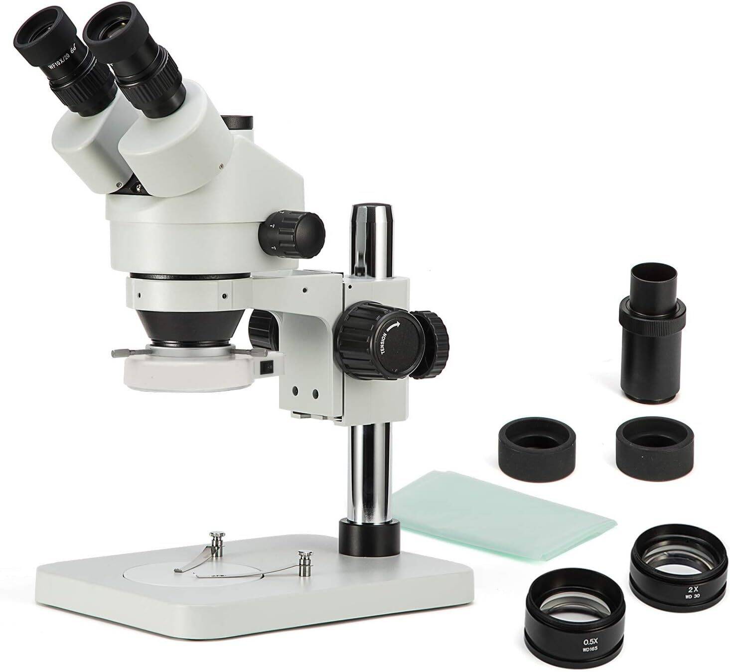 SWIFT Trinocular Stereo Zoom Microscope with 56-Bulb LED Ring Light,3.5X-90X Magnification