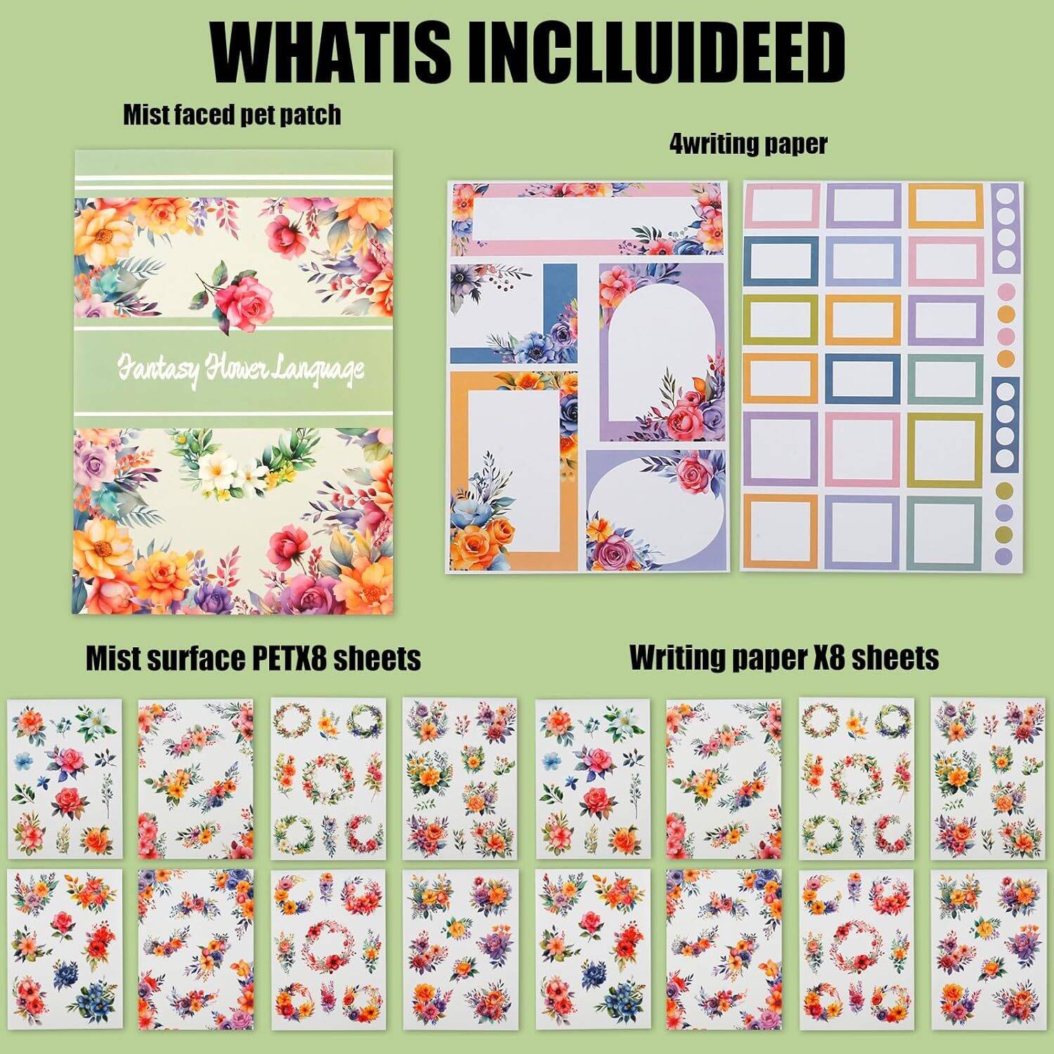 Pre-Cut Scrapbook Sticker Book for Adults, Aesthetic Stickers Booklet Set, Dual Materials, 20 Sheets A5 Collage Book for Scrapbooking Supplies, Junk Journals (B) - Image 15