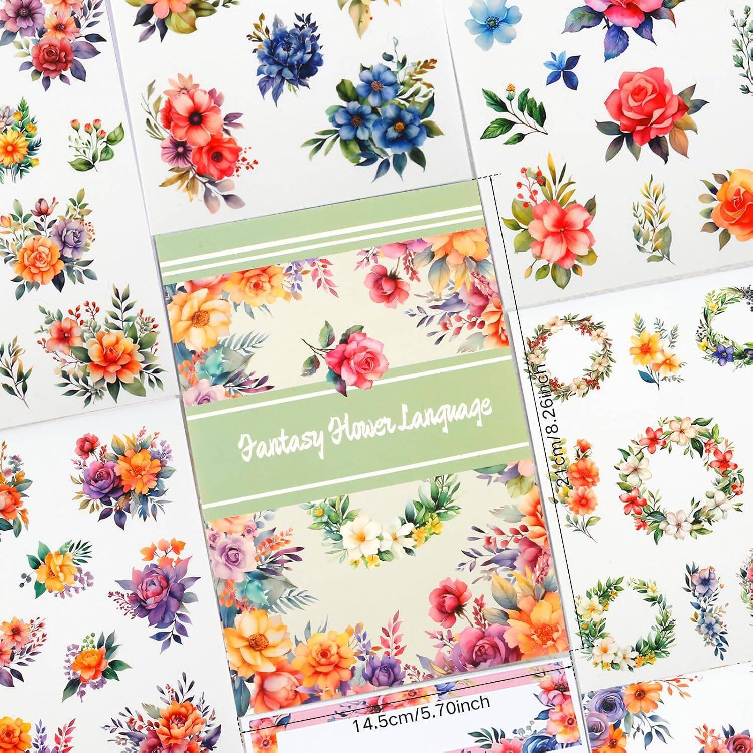 Pre-Cut Scrapbook Sticker Book for Adults, Aesthetic Stickers Booklet Set, Dual Materials, 20 Sheets A5 Collage Book for Scrapbooking Supplies, Junk Journals (B) - Image 10