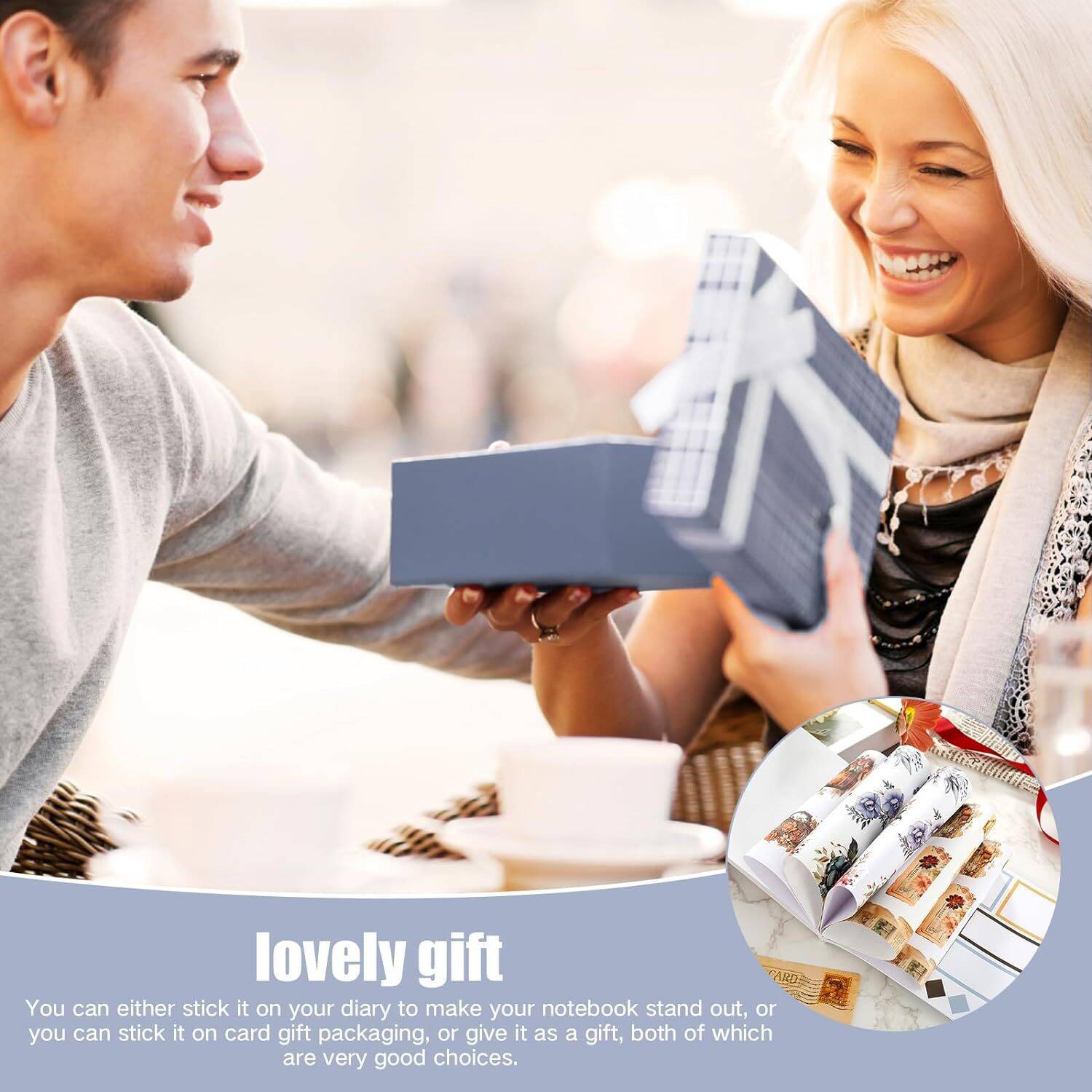 Pre-Cut Scrapbook Sticker Book for Adults, Aesthetic Stickers Booklet Set, Dual Materials, 20 Sheets A5 Collage Book for Scrapbooking Supplies, Junk Journals (B) - Image 6