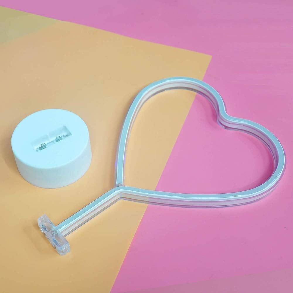 LED Heart Shaped Neon Night Lights Warm White Neon Lamp USB & Battery Powered Hanging Wedding Sign Novelty Indoor Lamps Decor Birthday Party Christmas Party Kids Room Living Room Bedroom or Bar - Image 8