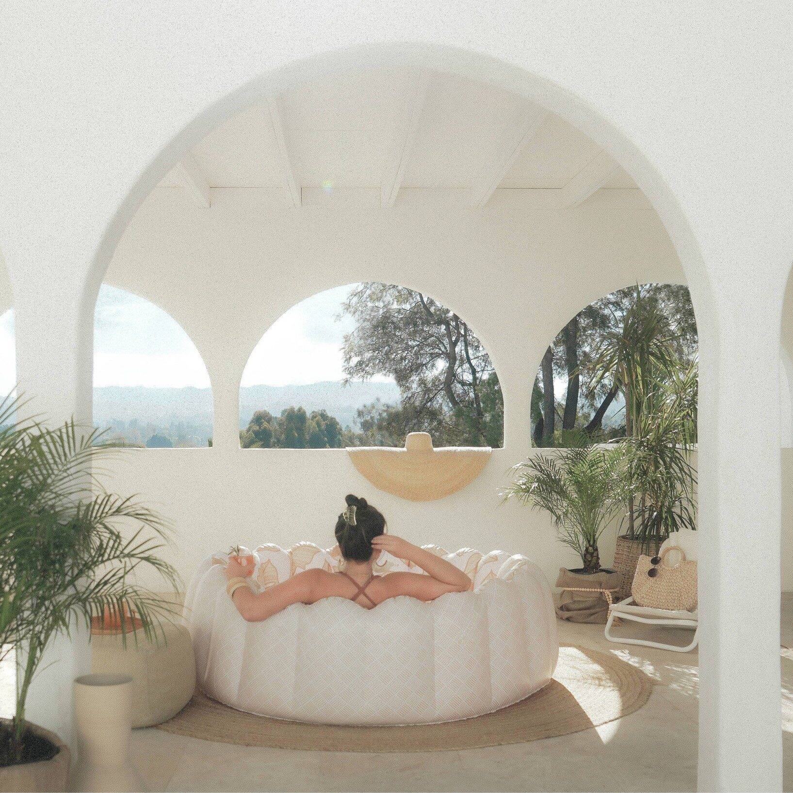 MINNIDIP Exclusive Resort Collection Tufted Inflatable Pool - Rattan Palms - Image 2