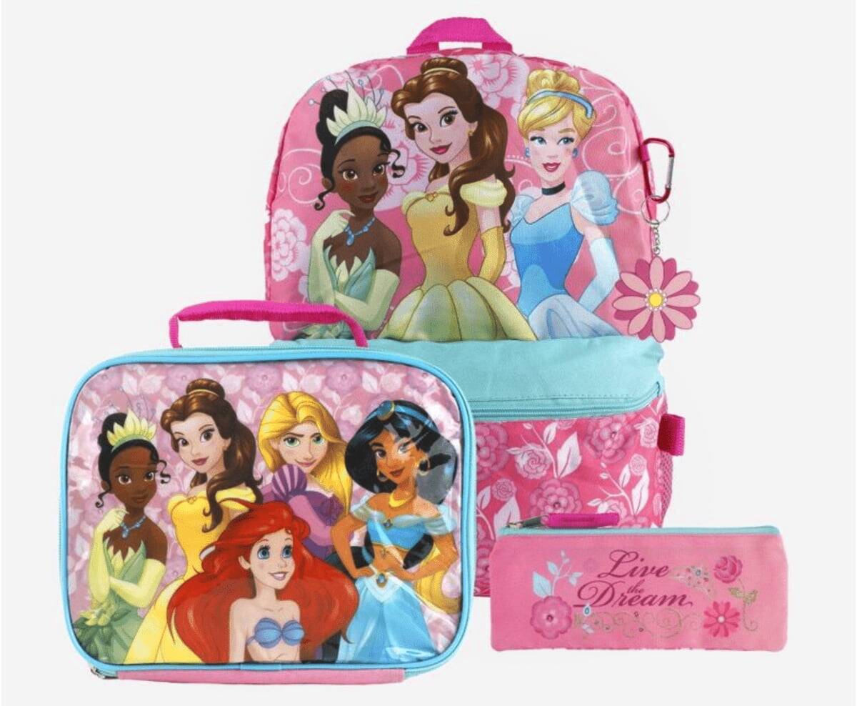 Disney Princess Kids&rsquo 5pc Backpack Set &ndash Pink
