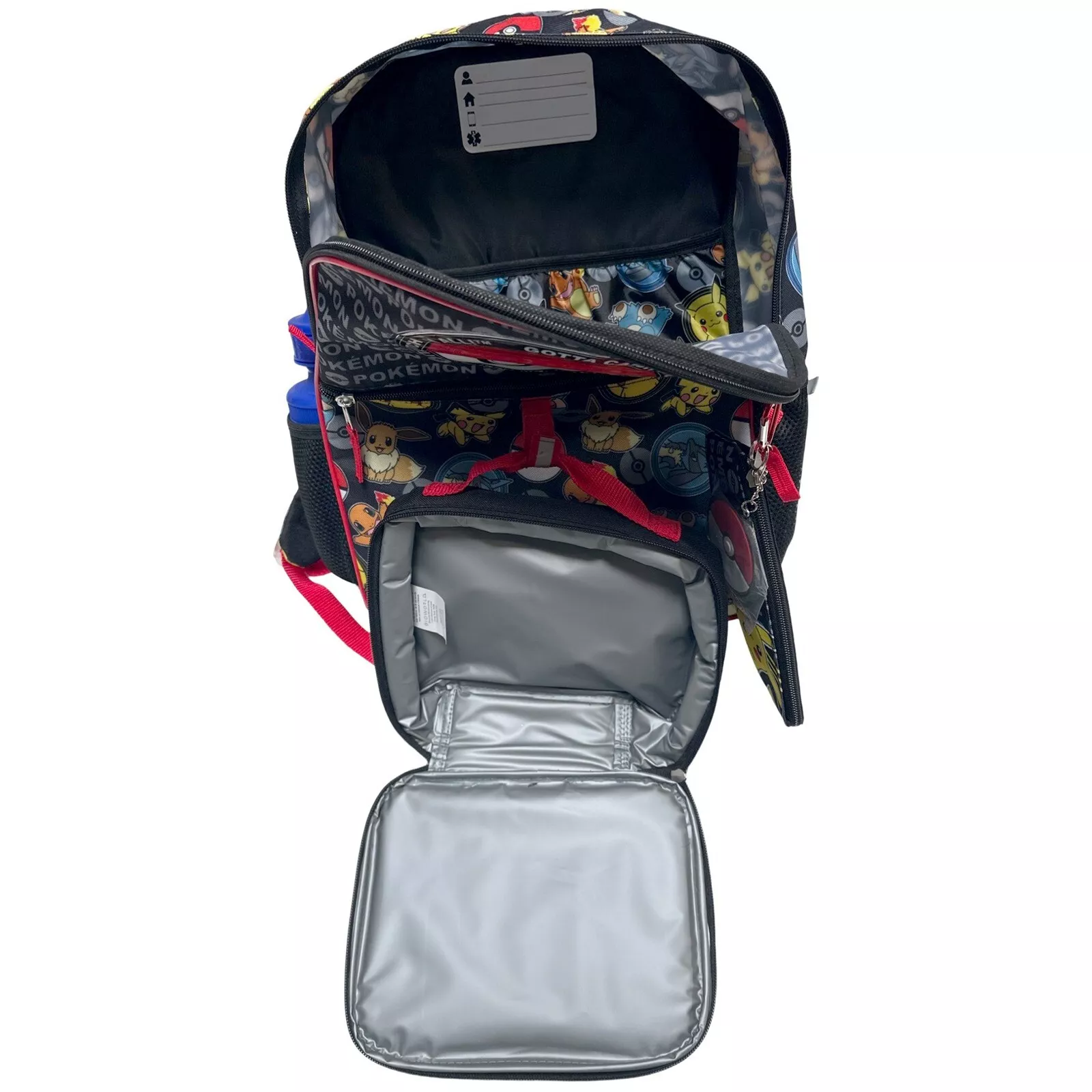 5 Piece Pokemon 16" Backpack Lunch Box Pencil Case Water Bottle Key Chain NWT - Image 3