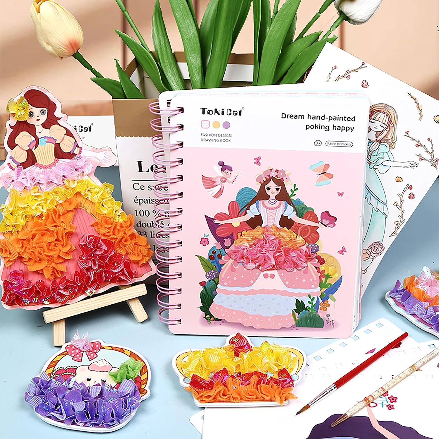 LMAZG 5-in-1 Handmade DIY Painting Book, DIY Craft Kit (Princess) - Image 3