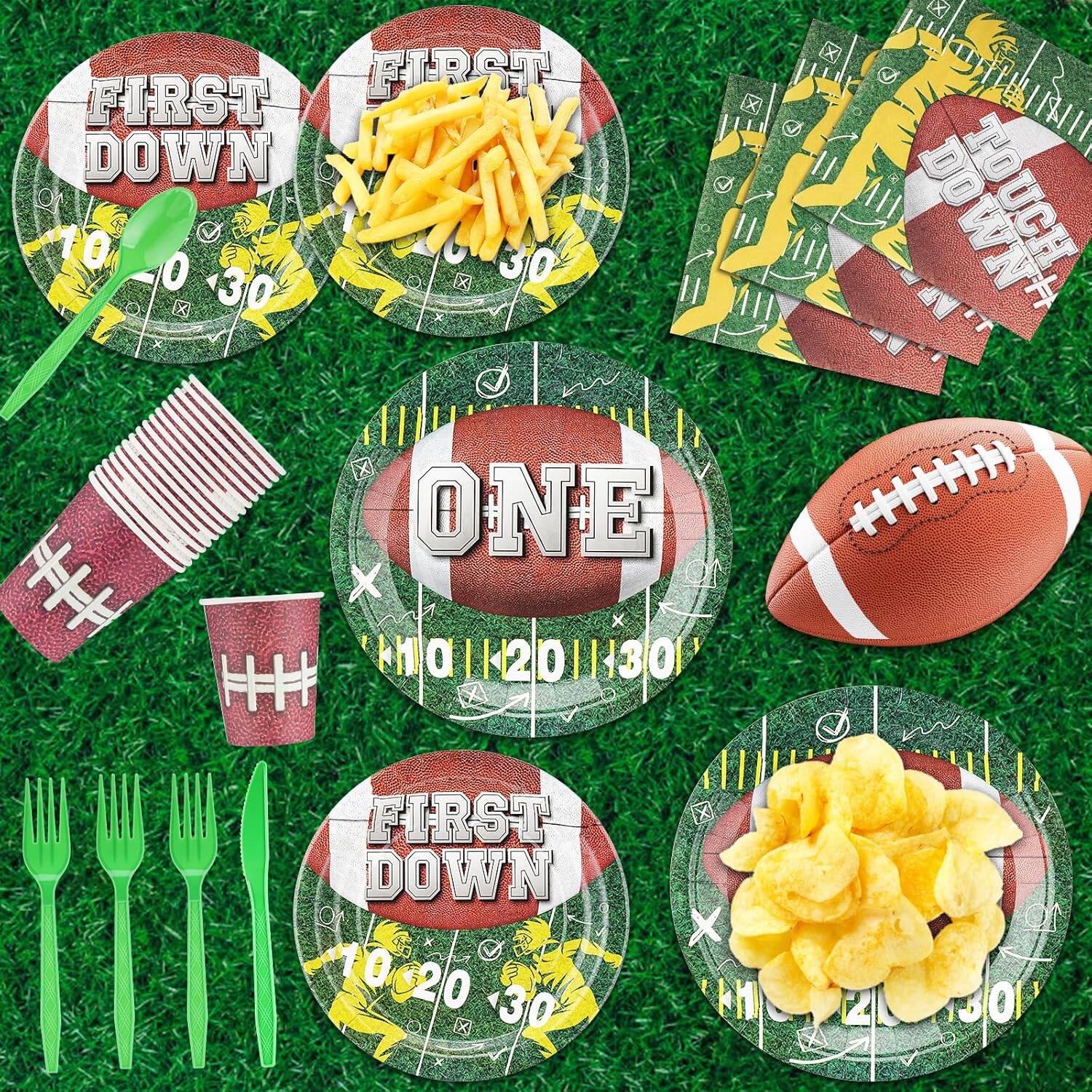 96PCS Football Party Kit Decorations for 24 Guests for Football Game Super Bowl Birthday - Image 2
