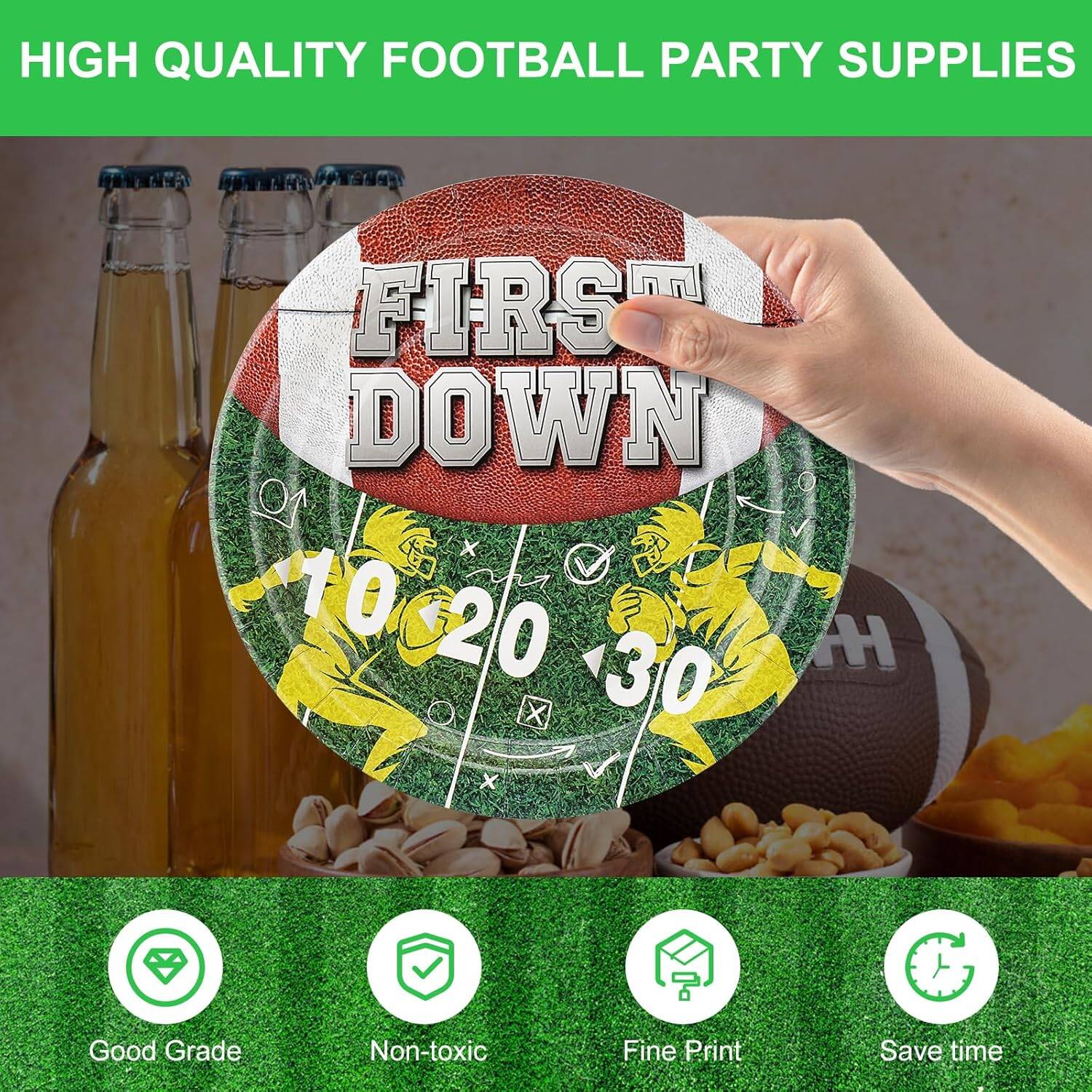 96PCS Football Party Kit Decorations for 24 Guests for Football Game Super Bowl Birthday - Image 5