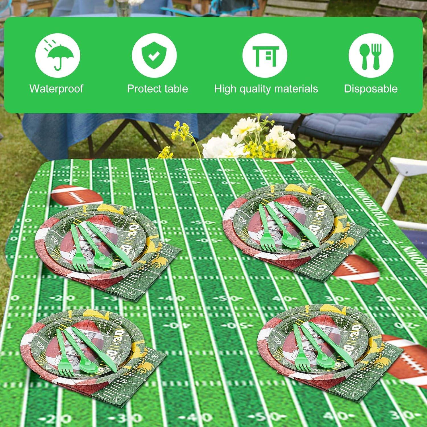 96PCS Football Party Kit Decorations for 24 Guests for Football Game Super Bowl Birthday - Image 6