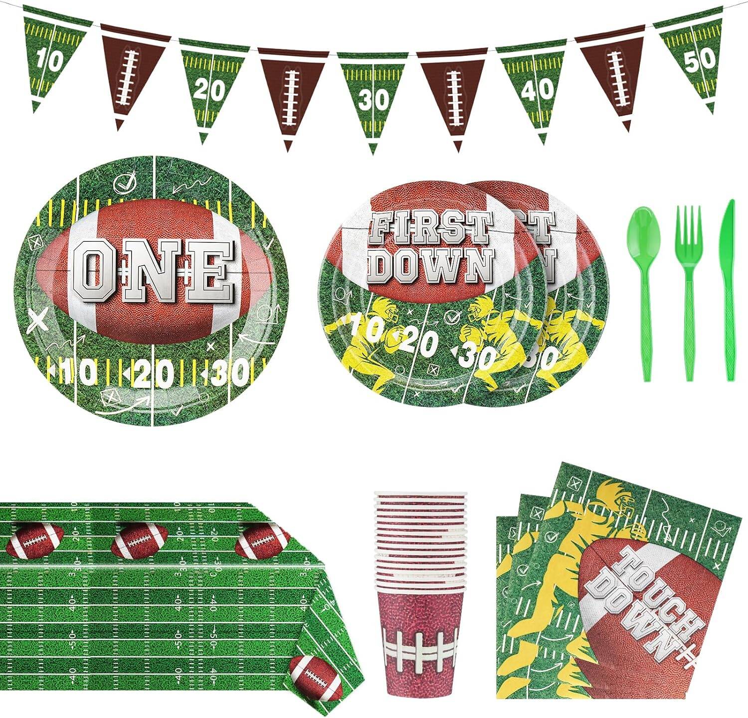 96PCS Football Party Kit Decorations for 24 Guests for Football Game Super Bowl Birthday - Image 8