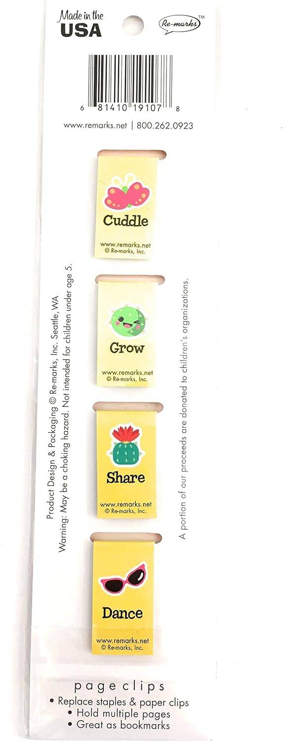 Re-Marks Cute Cactus in Bowls Magnetic Page Clips - Image 2