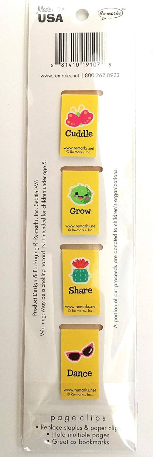 Re-Marks Cute Cactus in Bowls Magnetic Page Clips - Image 4