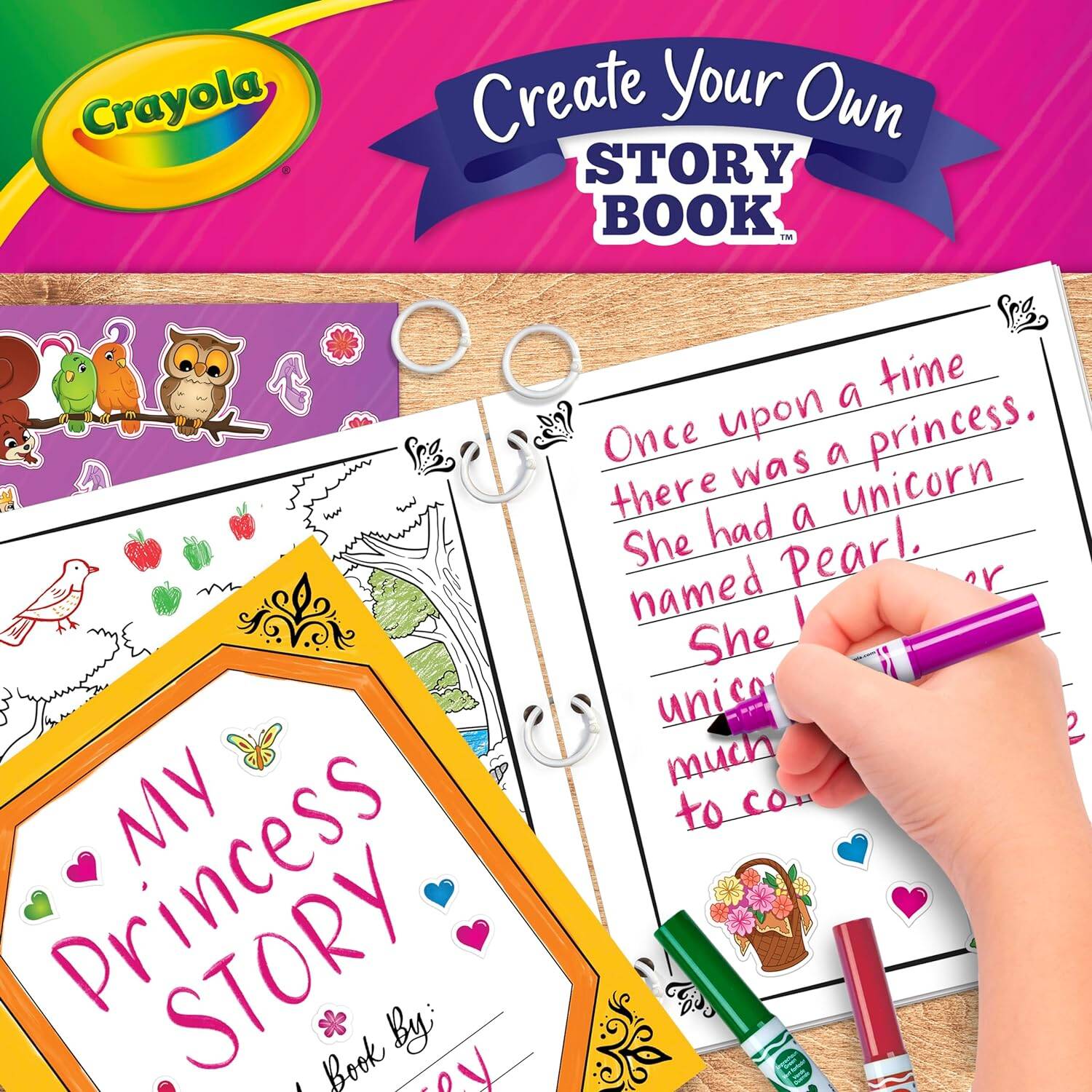Crayola Book Making Kit for Kids, Create Your Own Fairytale Storybook, DIY Kits, Gift for Girls & Boys, Ages 6, 7, 8, 9 - Image 4