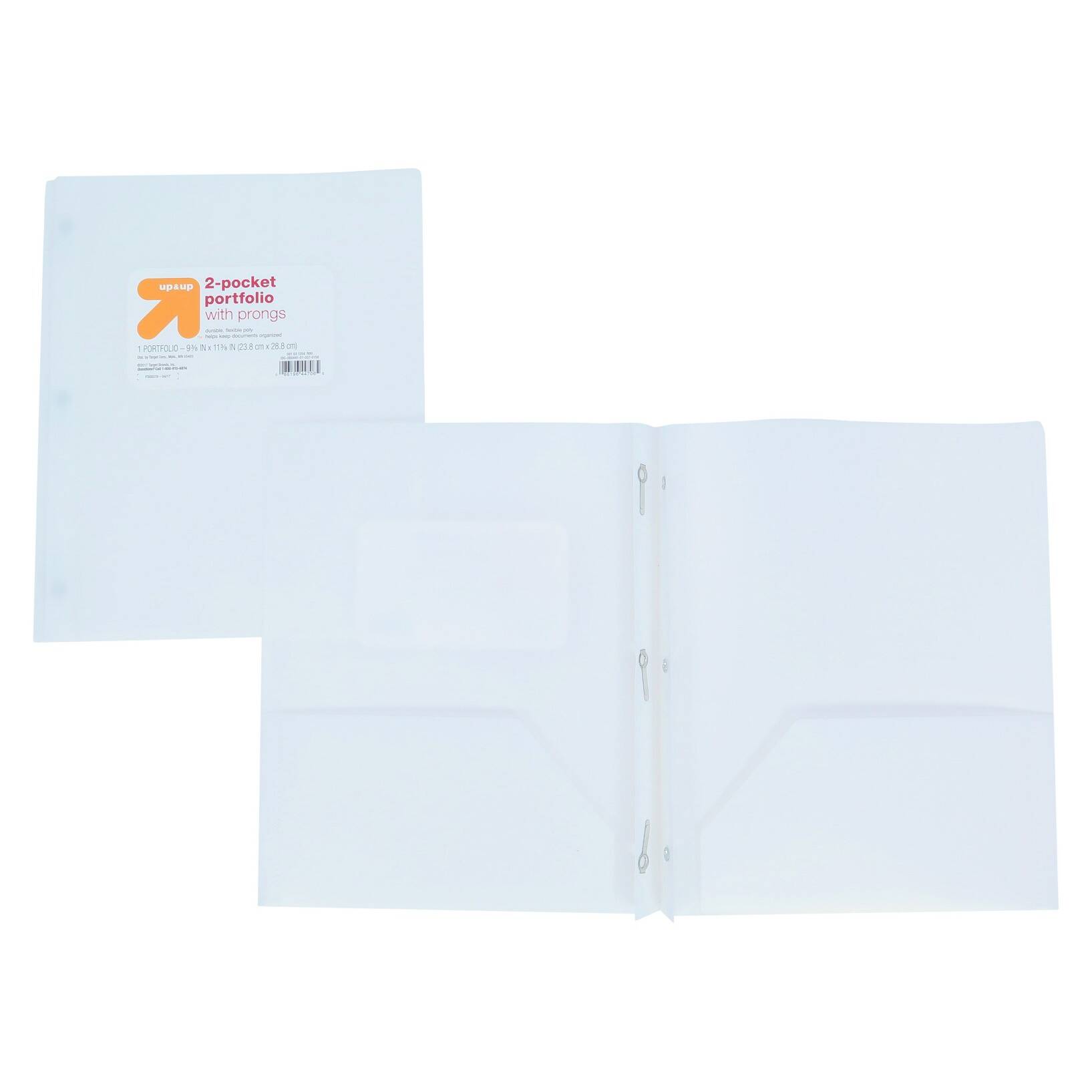 2 Pocket Plastic Folder with Prongs - up&up™ - Image 3