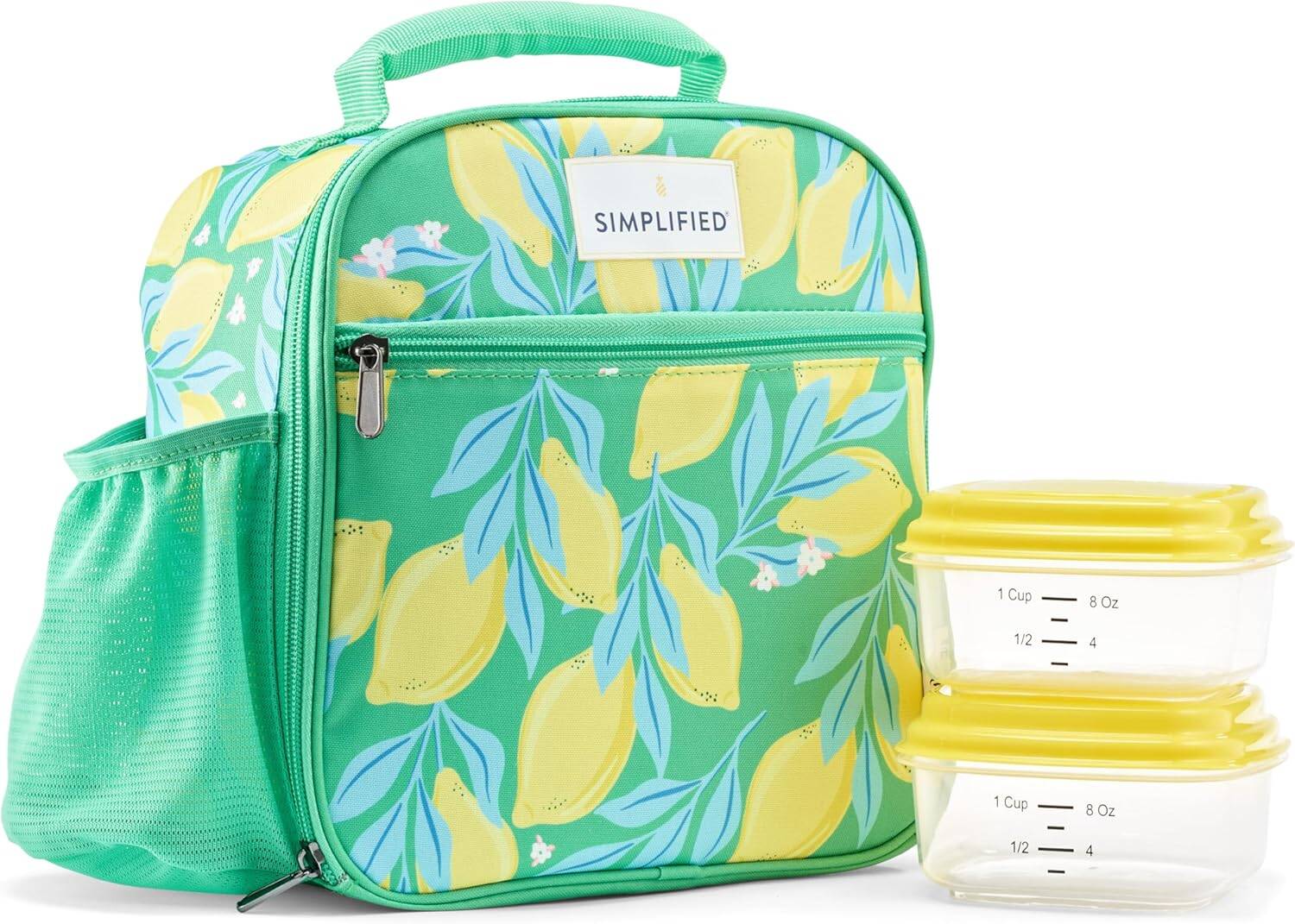Fit & Fresh Lunch Bag For Women With Two Matching Containers Lemon design