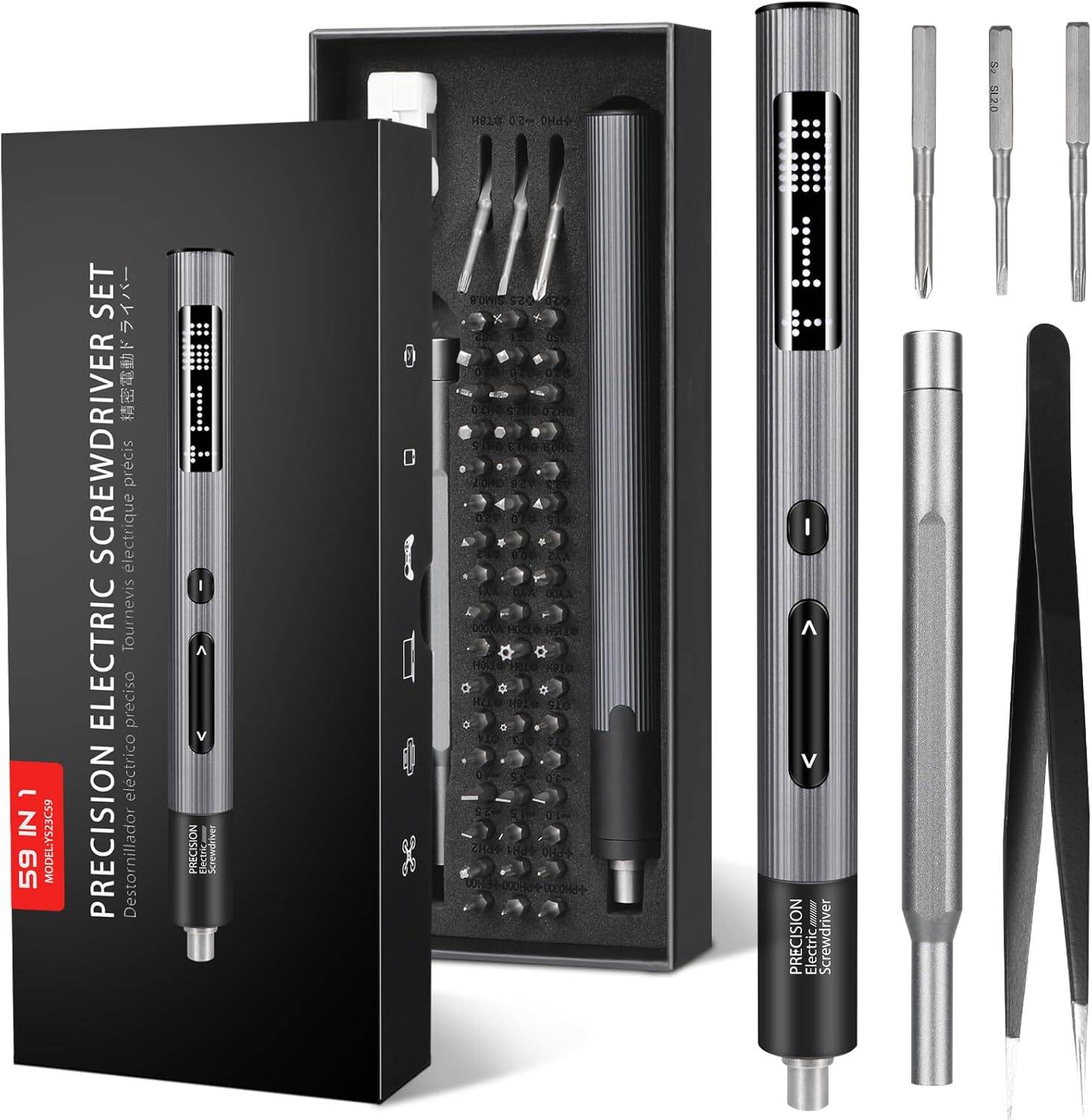 59-in-1 Electric Screwdriver Set with LED Digital Display