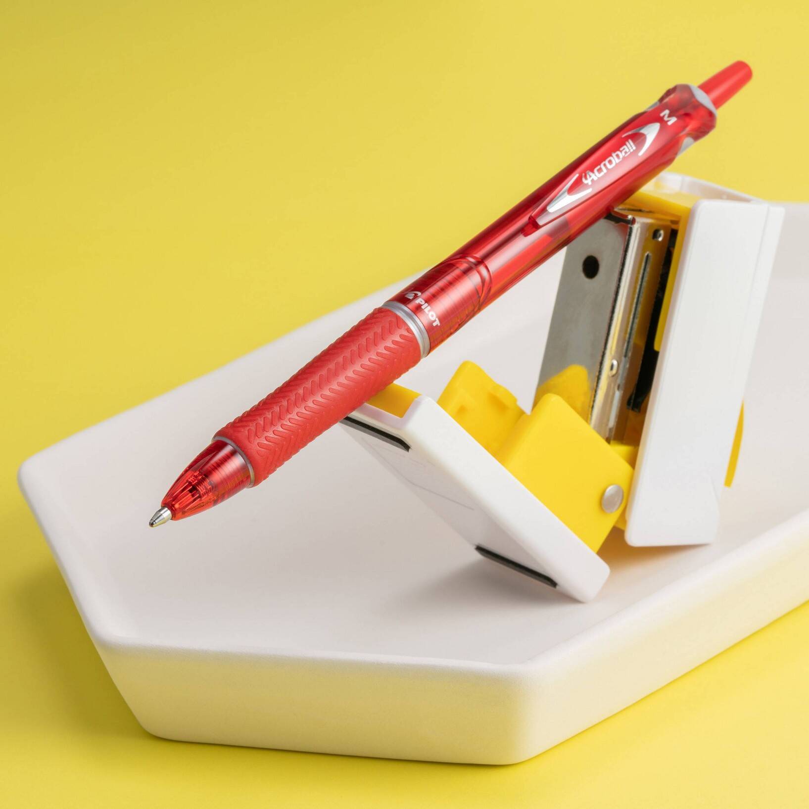 Pilot 3ct Acroball Colors Ballpoint Pens Medium Point 1.0mm Red Ink - Image 4