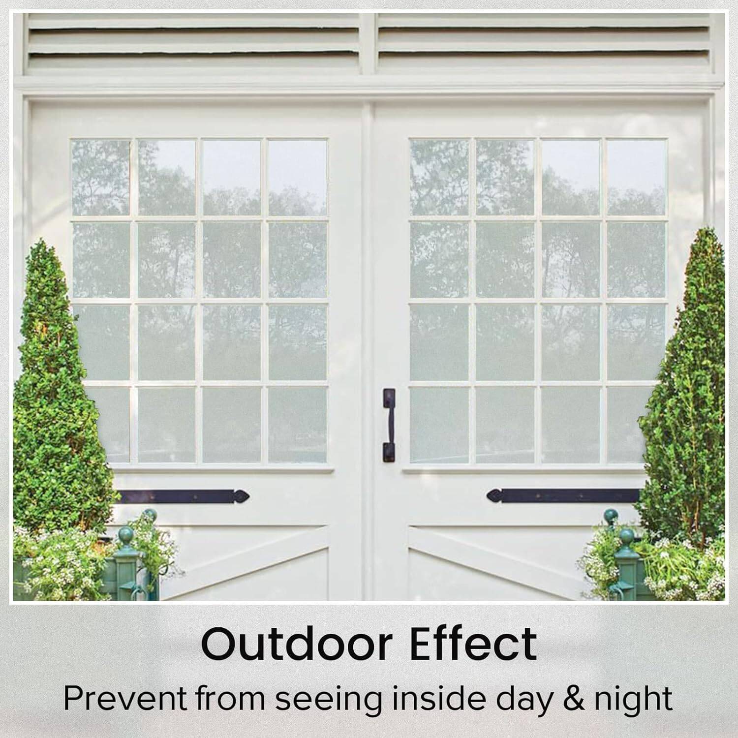 Rabbitgoo Window Privacy Film Non-Adhesive Frosted Glass 23.6" x 78.7" (Matte White) - Image 9