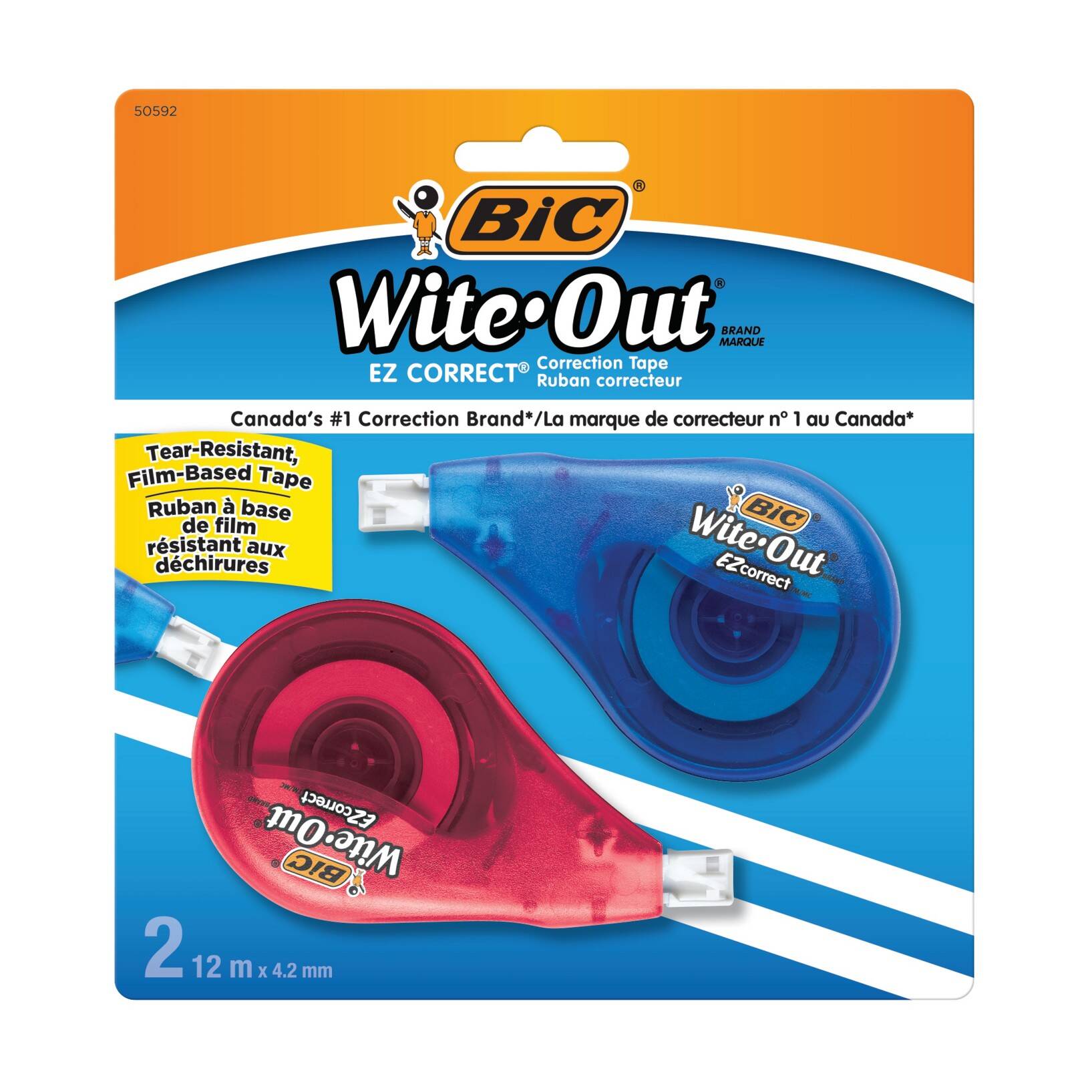 BiC Wite-Out Correction Tape 2ct Pink/Blue