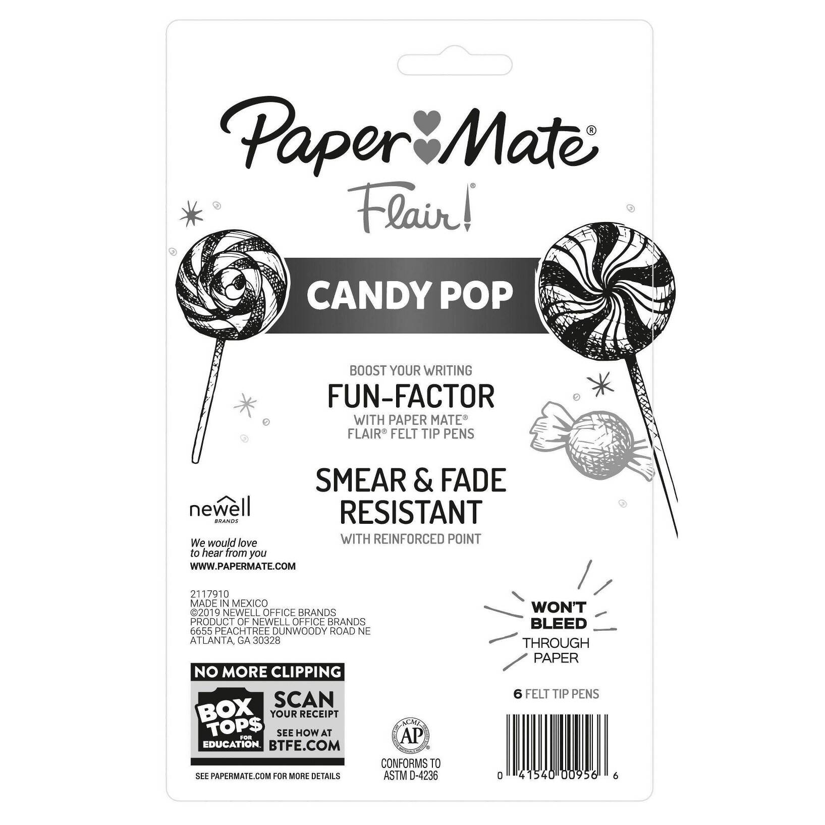 Paper Mate Flair Candy Pop 6pk Felt Pens 0.7mm Medium Tip Multicolored - Image 10