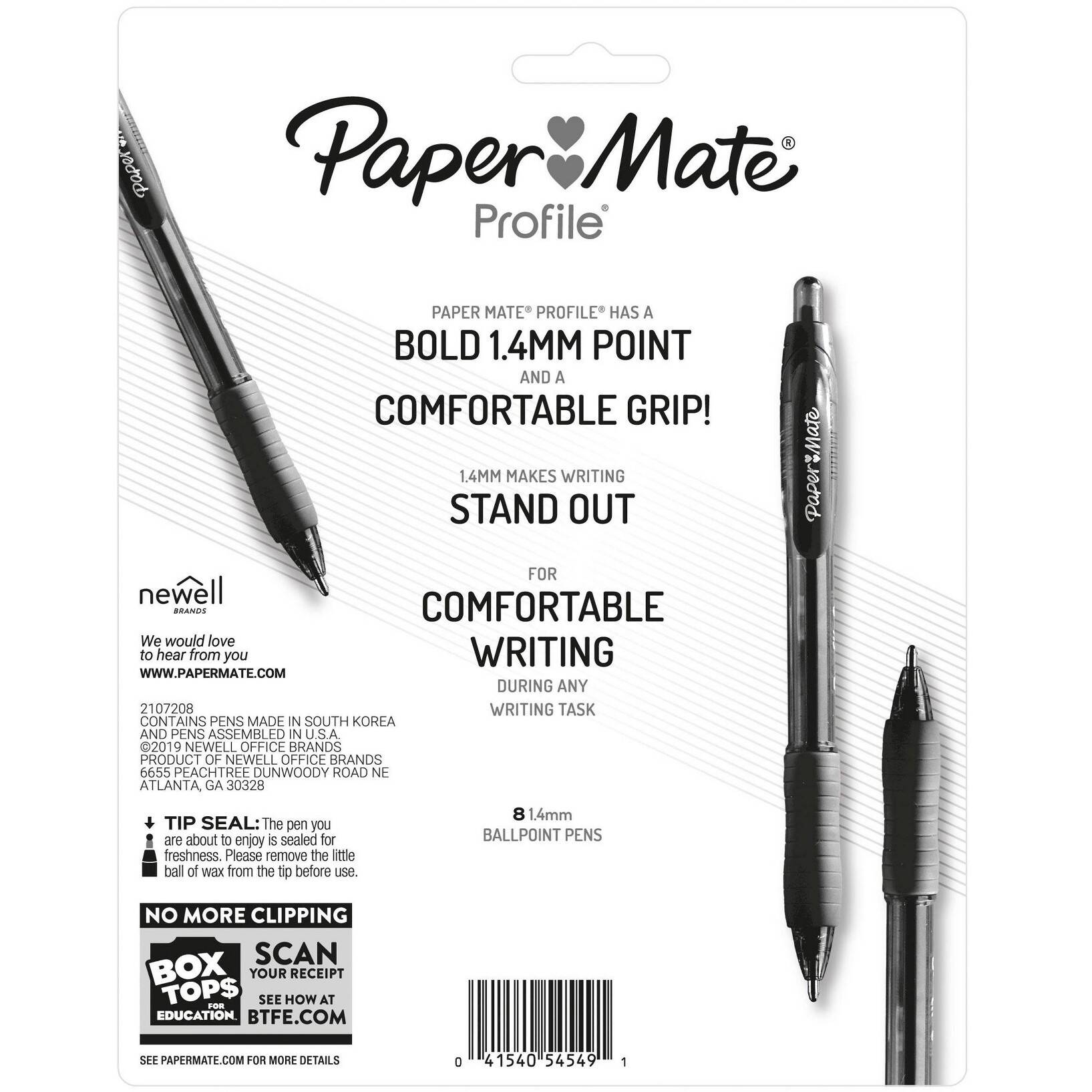 Paper Mate Profile 8pk Ballpoint Pens 1.4mm Bold Tip Multicolored - Image 8