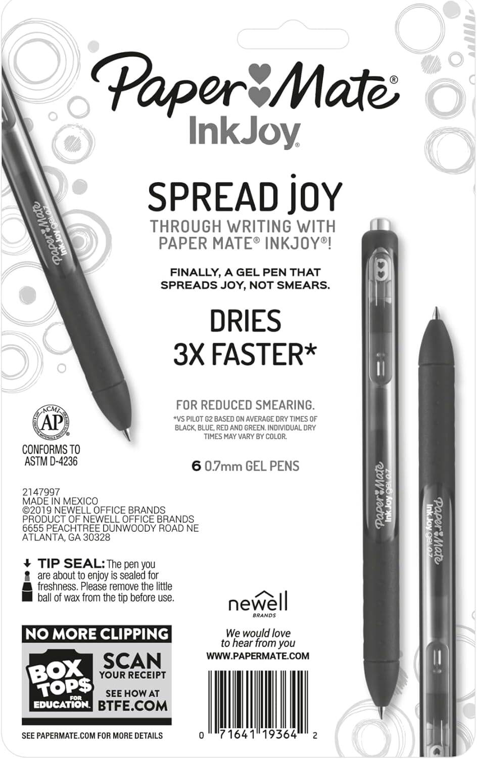 Paper Mate InkJoy Gel Pens, Medium Point, 0.7 mm, Assorted Fashion Colors, Pack Of 6 Pens - Image 2