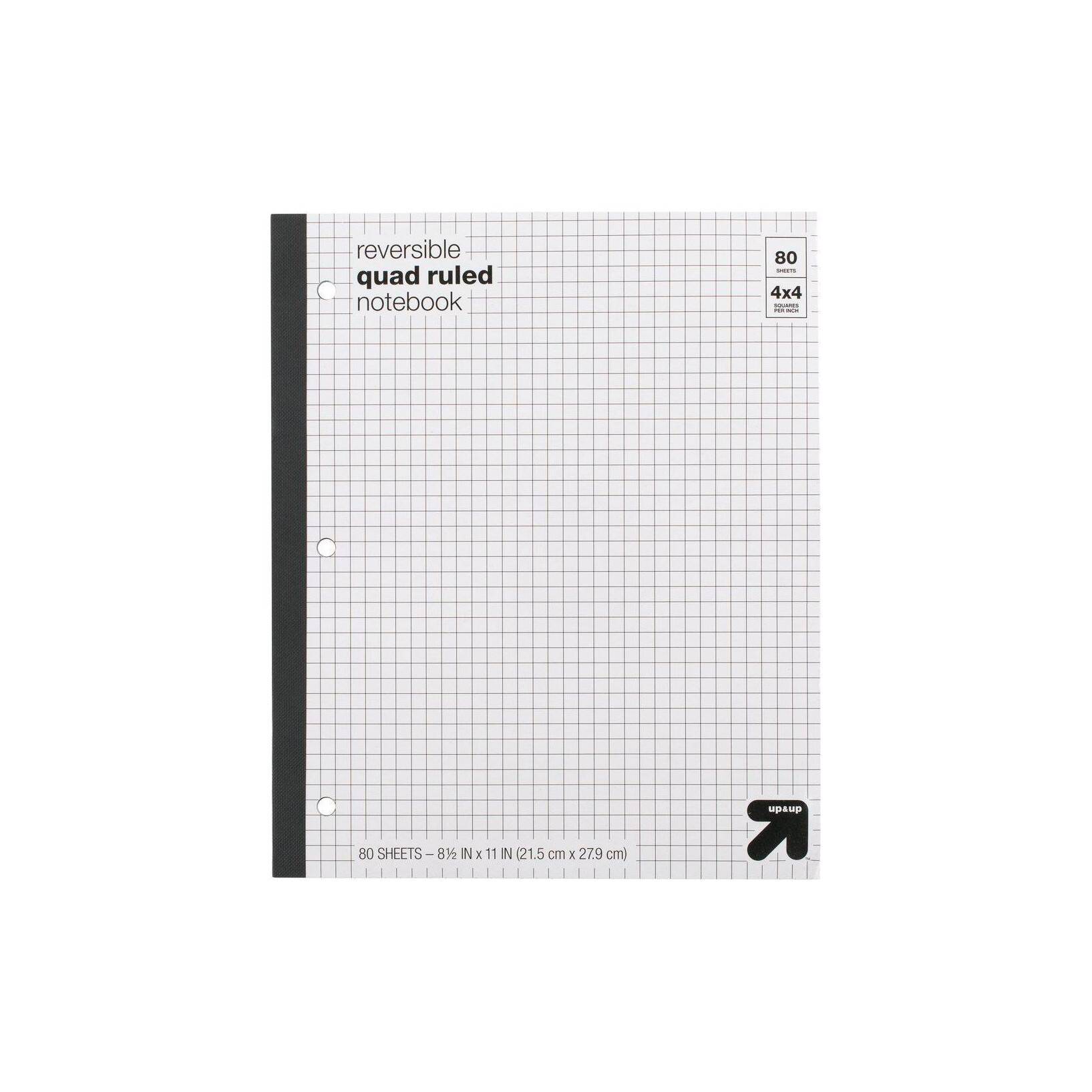 Reversible Quad Ruled Composition Notebook 8.5" x 11" 80 Sheets