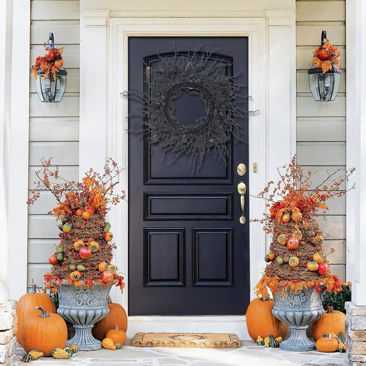 Halloween Wreaths Black Twig Wreath, Halloween Door Decorations for Front Door Party Holiday Wall Home Decor - Image 3