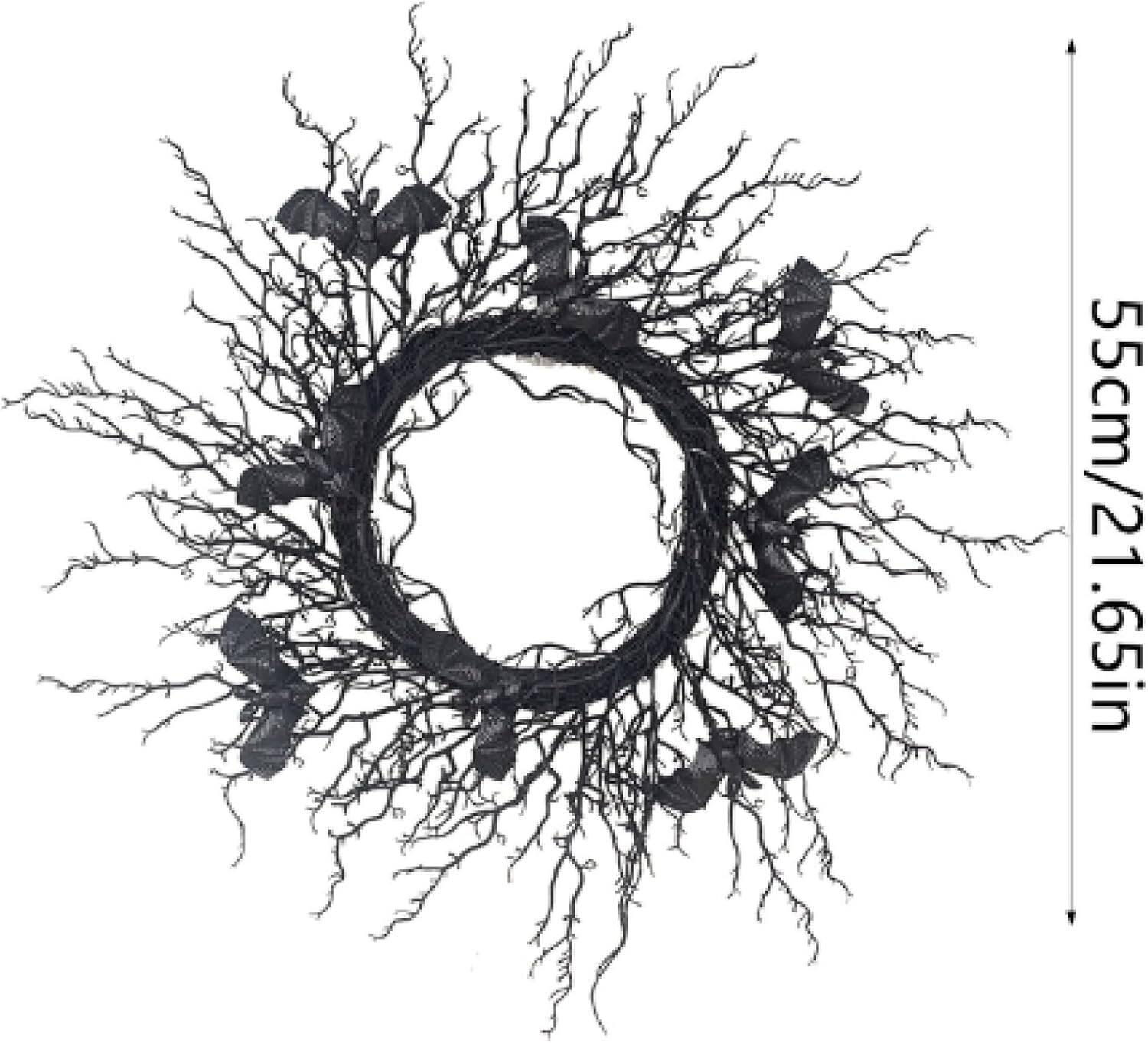 Halloween Wreaths Black Twig Wreath, Halloween Door Decorations for Front Door Party Holiday Wall Home Decor - Image 7