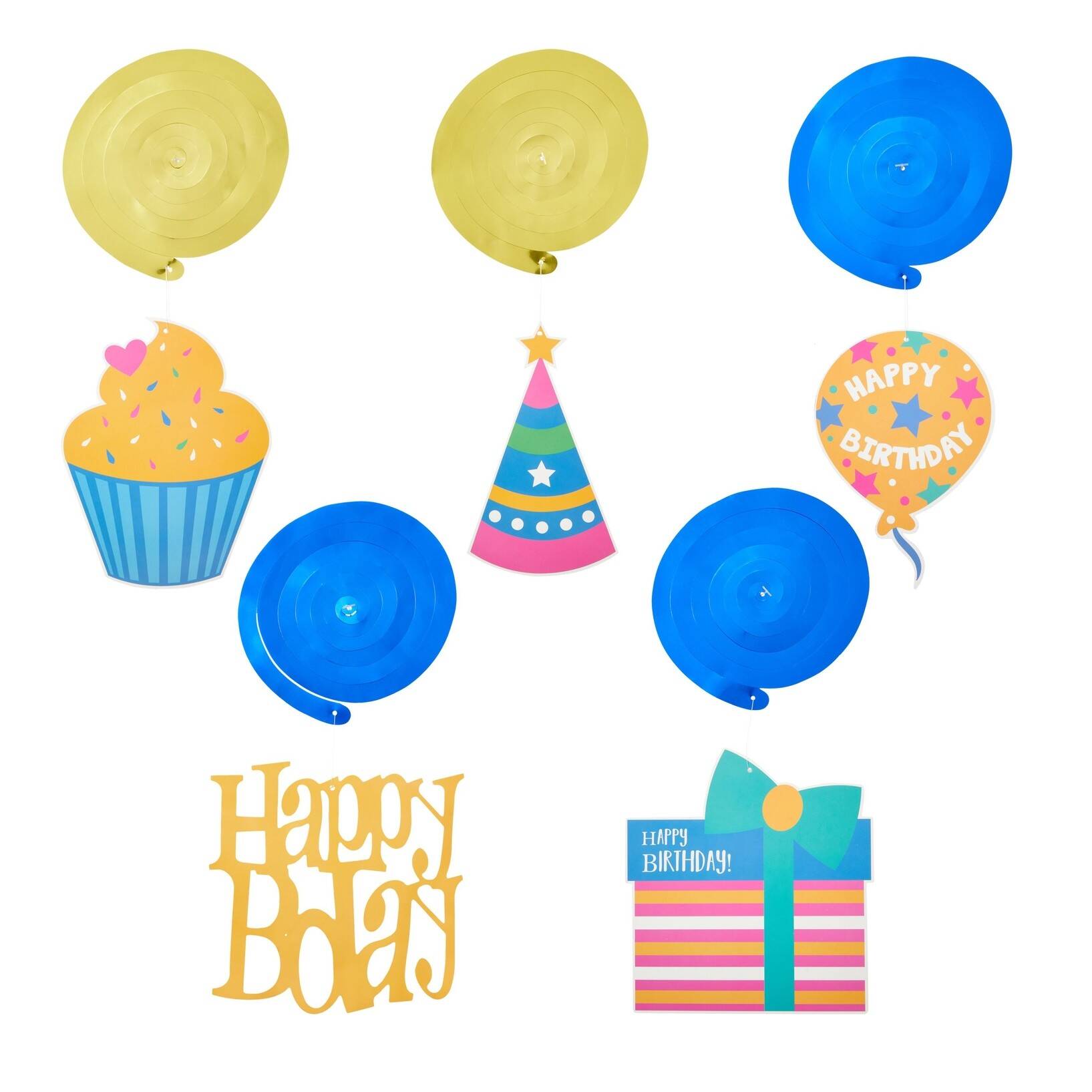 Blue Panda 30 Pack Happy Birthday Swirl Decorations, Hanging Party Streamers, 35-38" - Image 7