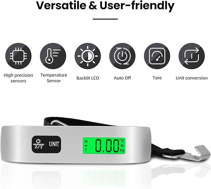 Portable Digital Scale Max 110lb with Backlit LCD Display - Image 5